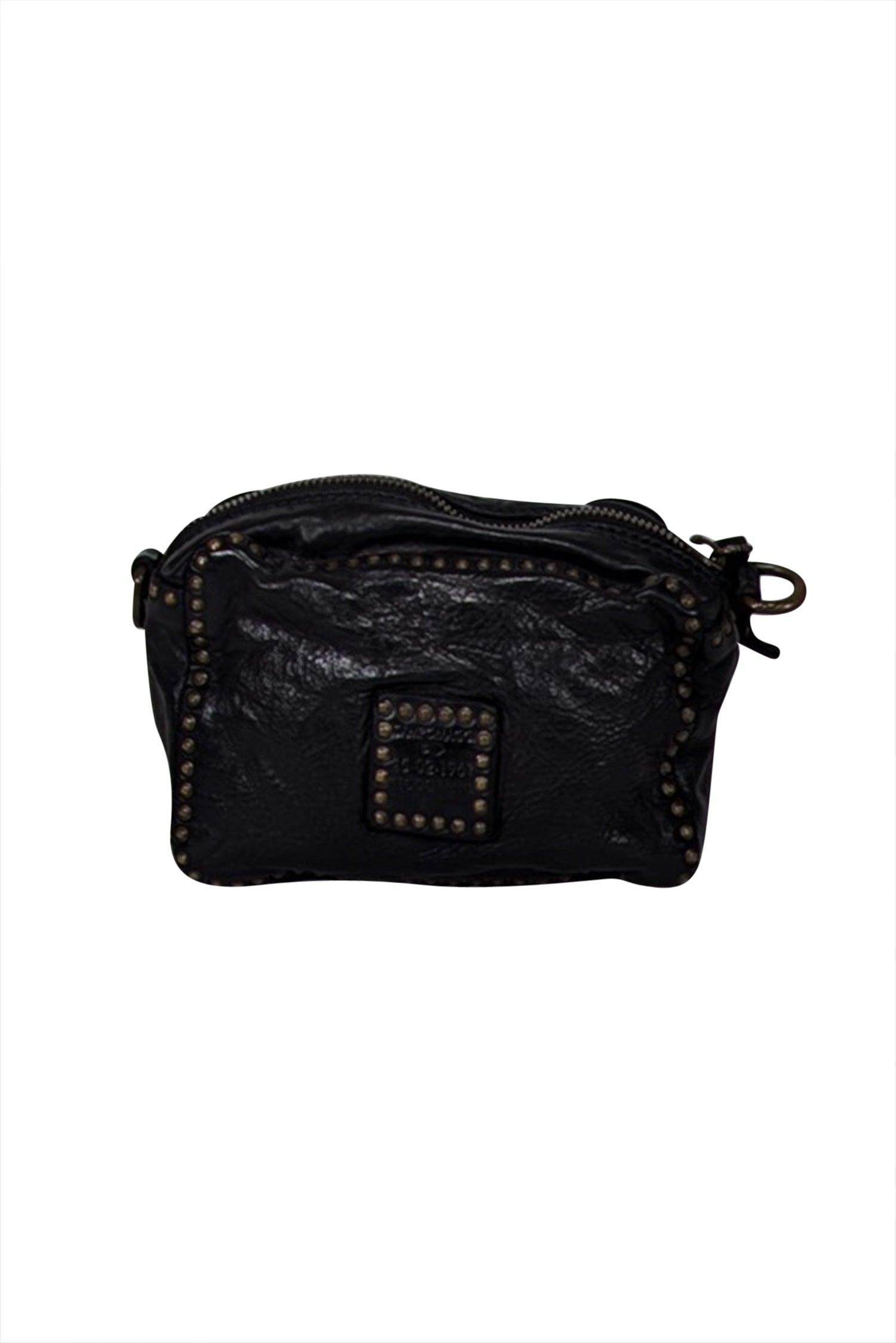 Campomaggi - Edgy Black Leather Studded Crossbody Bag