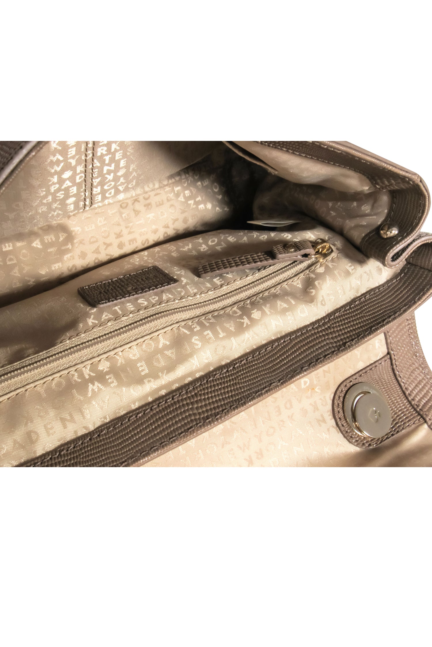 Kate Spade's Stunning Taupe Reptile Textured Leather Shoulder Bag