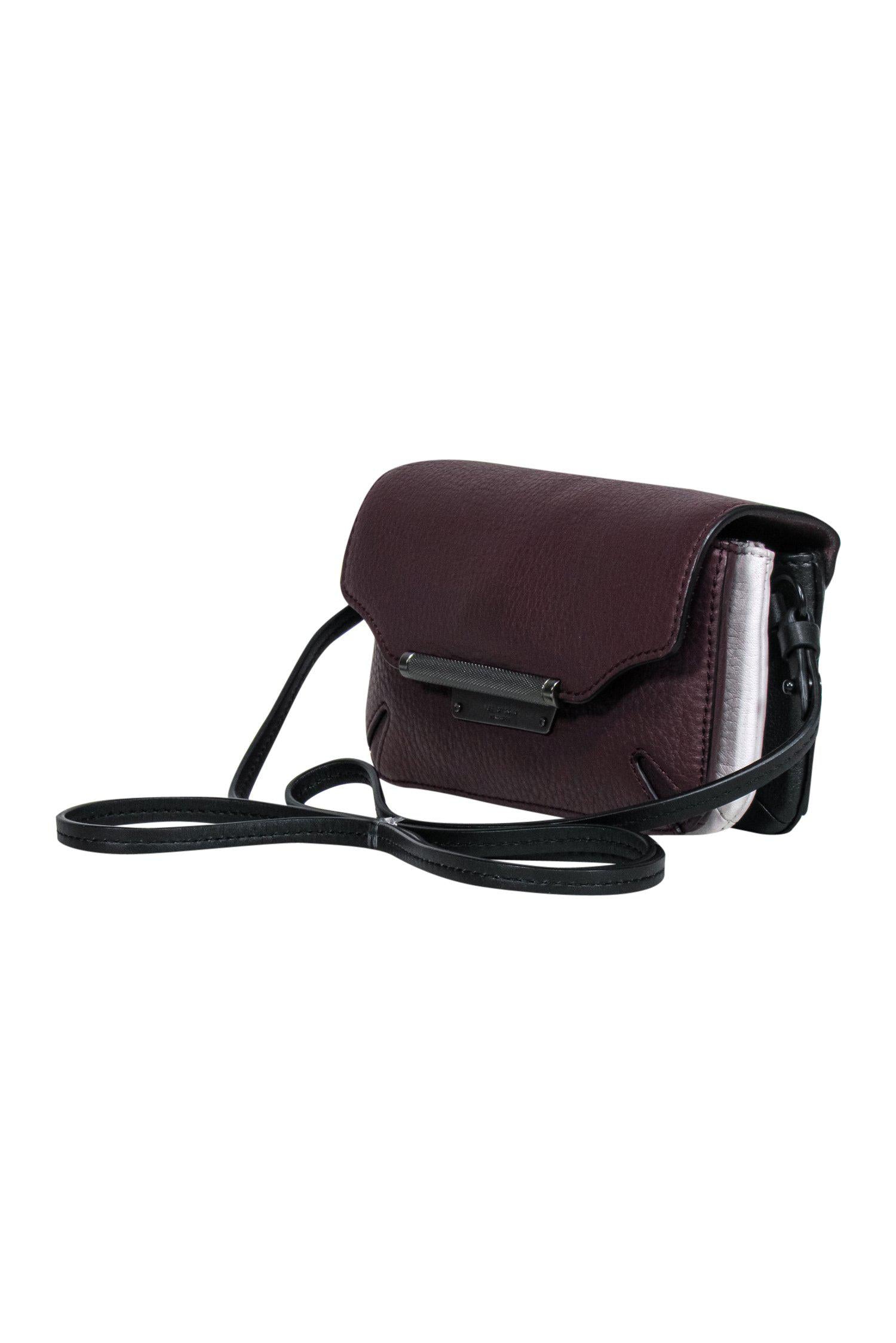 Rag & Bone - Stunning Maroon, Black & White Small Leather Crossbody Bag