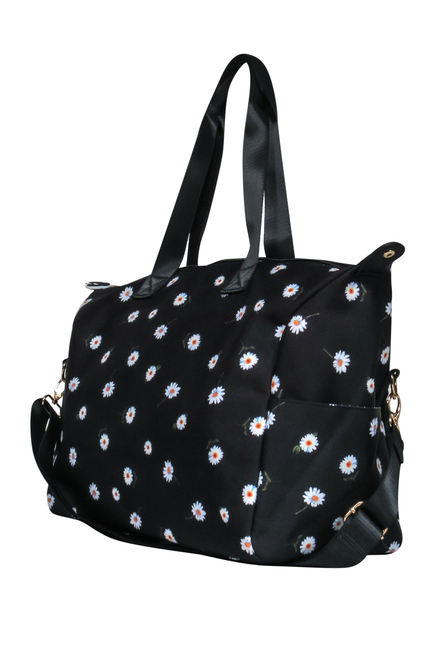 Alice & Olivia's Enchanting Black Daisy Print Duffle Bag