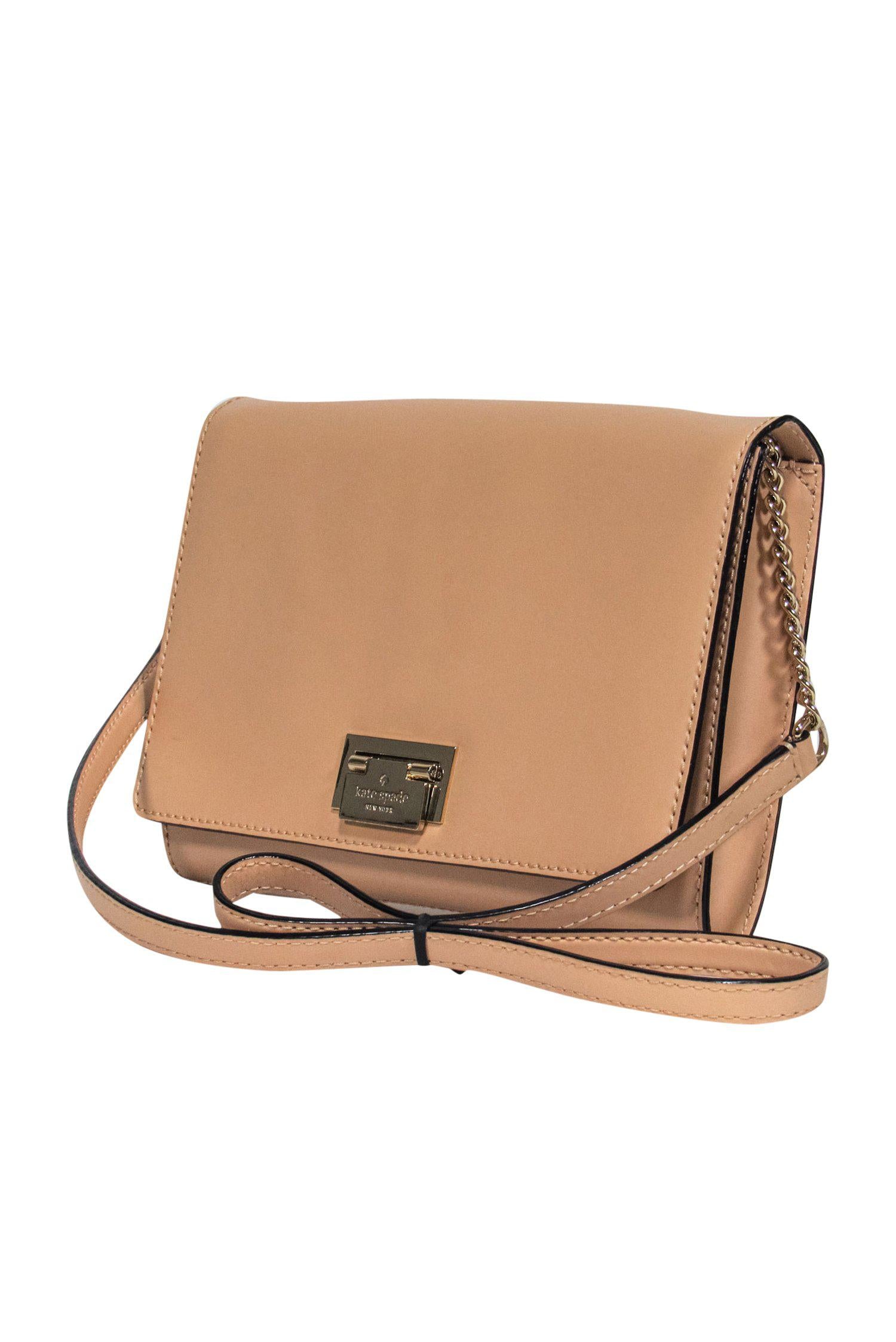 Kate Spade Nude Leather Crossbody: The Ultimate Gold-Hardware Accessory