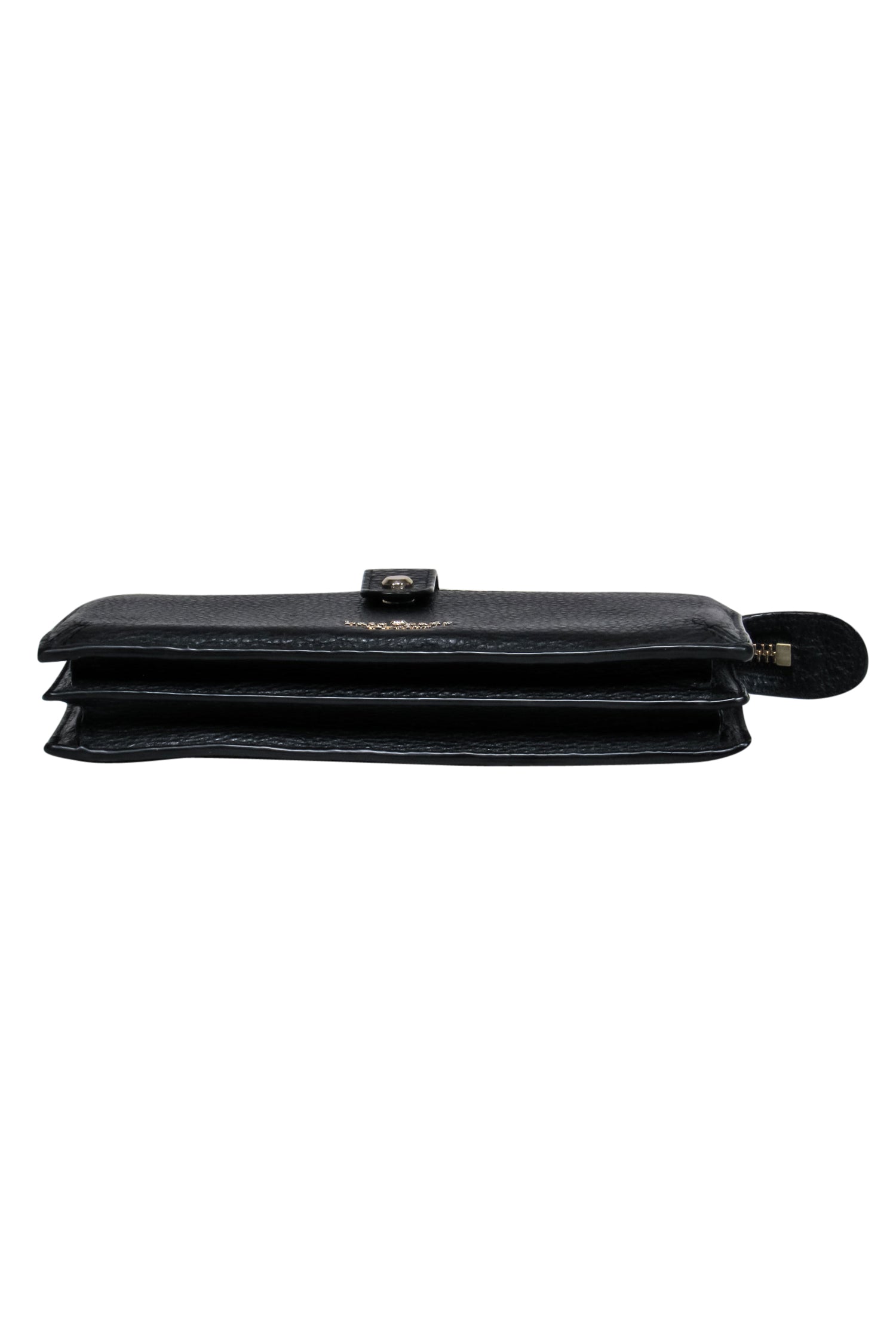 Kate Spade's Chic Black Pebbled Leather Crossbody Wallet - Must-Have!