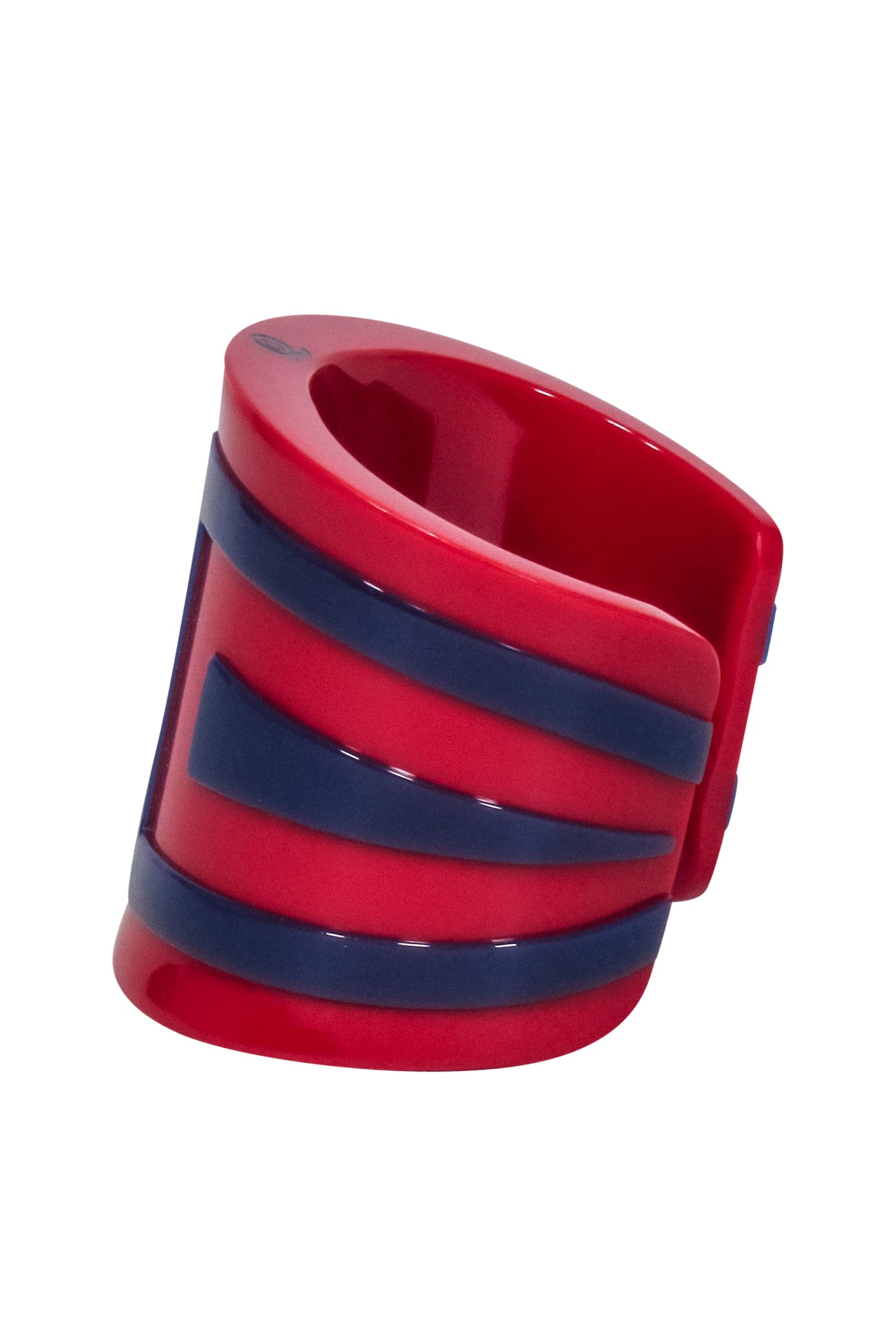 Alexander McQueen - Stunning Red & Navy Geometric Print Cuff Bracelet