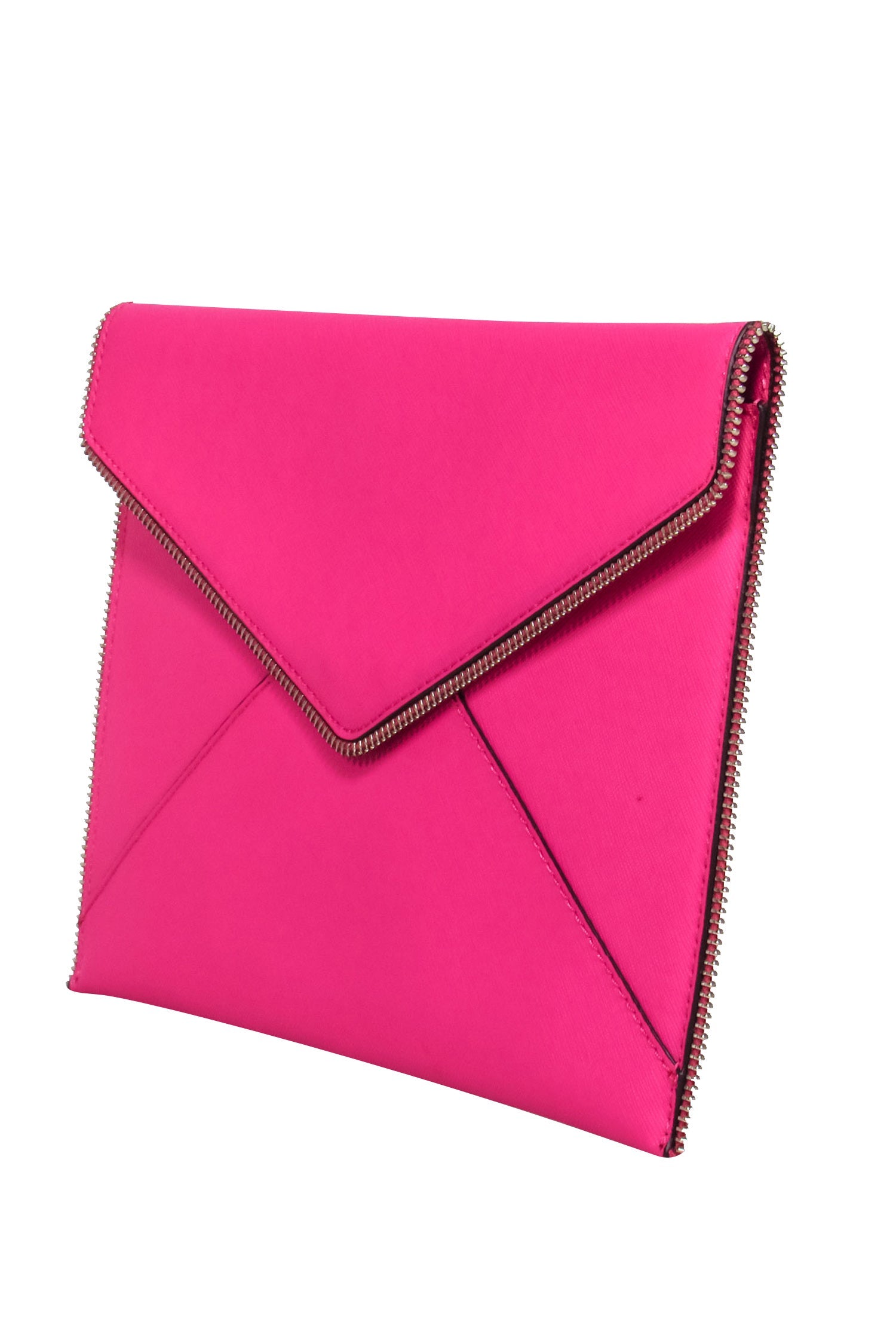 Rebecca Minkoff's Stunning Hot Pink Envelope Clutch with Zipper Trim
