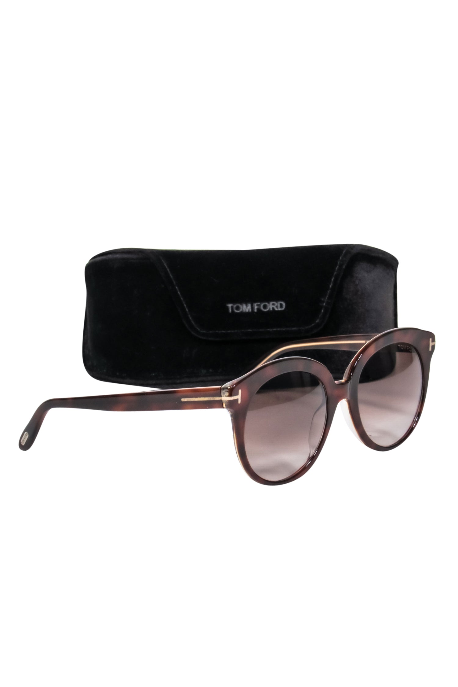 Tom Ford Dark Brown Tortoise Shell Round Sunglasses - Fashion Statement!