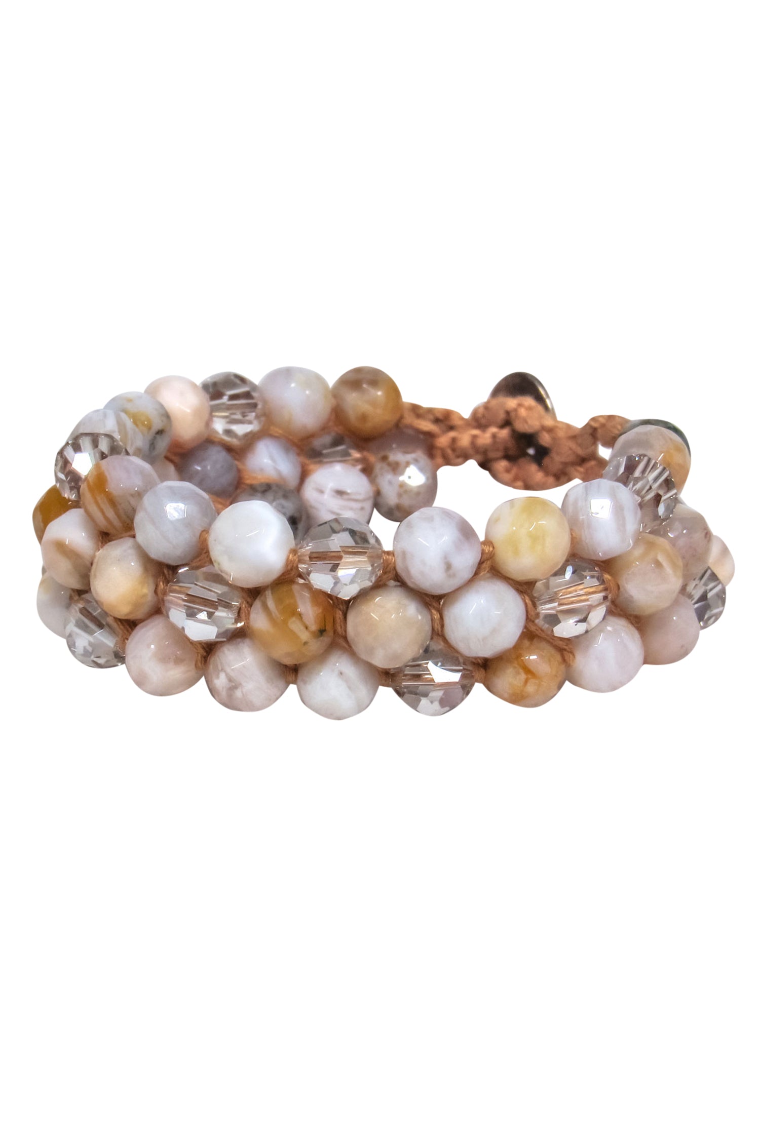 Chan Luu's Stunning Beige Twine & Marbled Beaded Bracelet