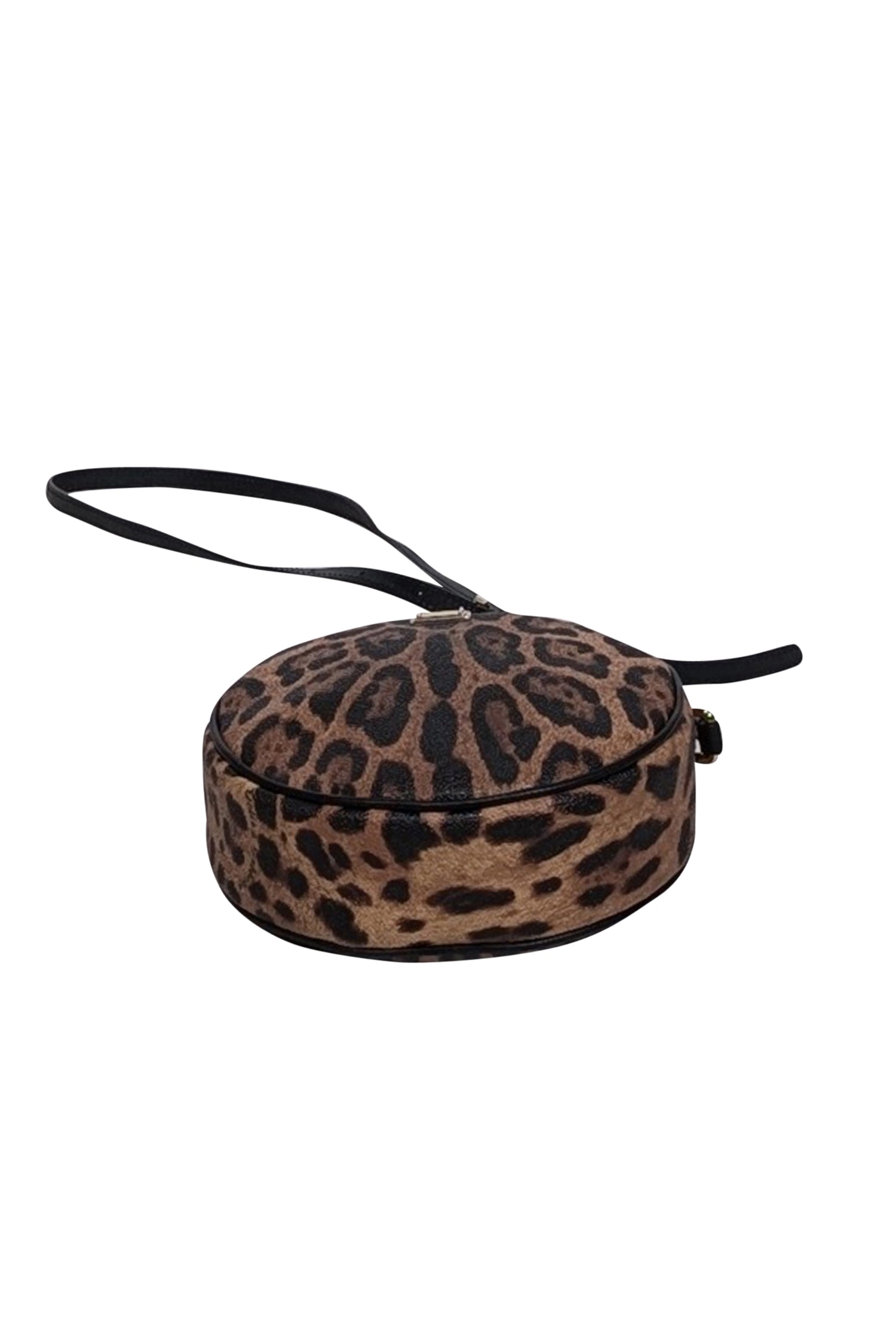 Dolce & Gabbana - Stunning Tan & Black Leopard Print Round Crossbody Bag
