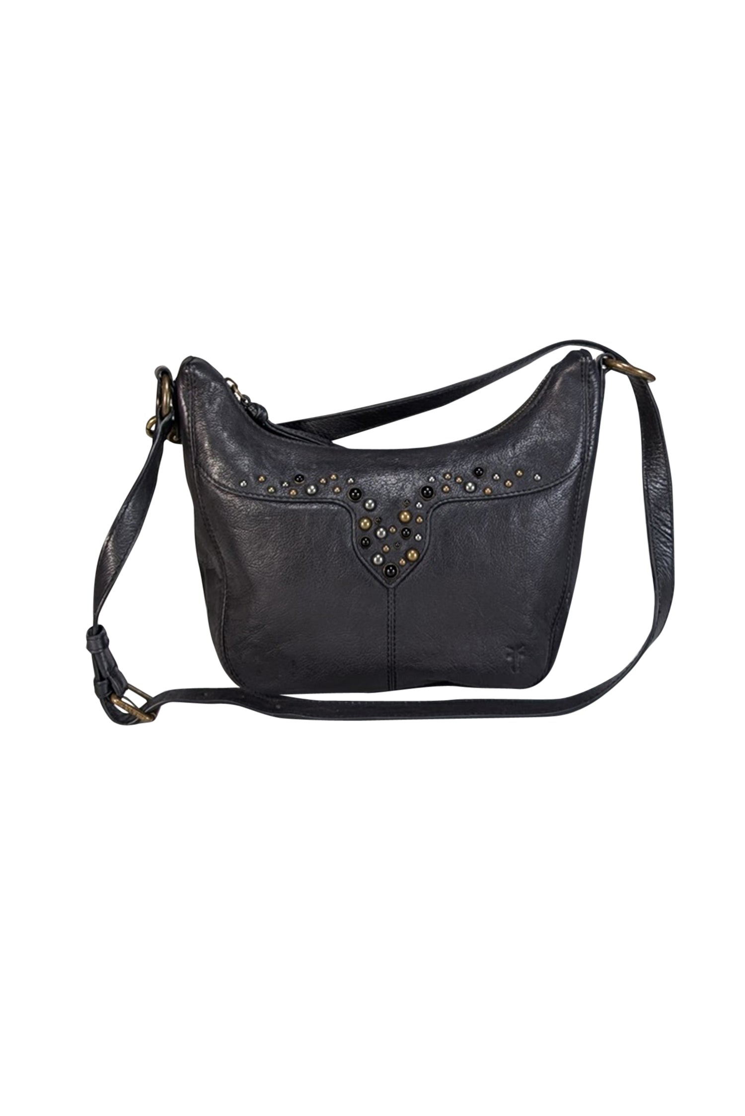 Frye - Stunning Black Leather Embellished Shoulder Bag