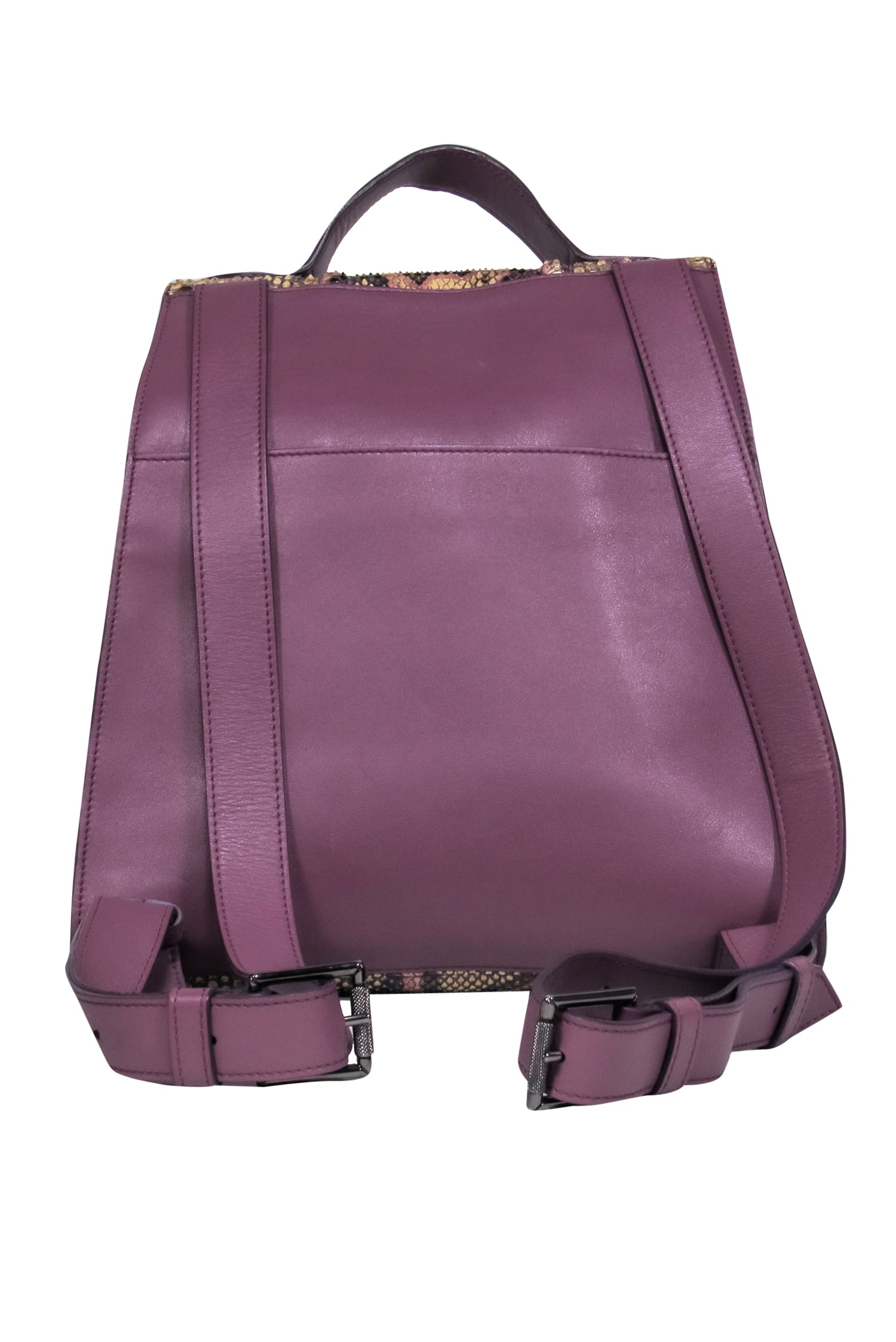 Reece Hudson's Mauve and Tan Snake Print Adventure Backpack