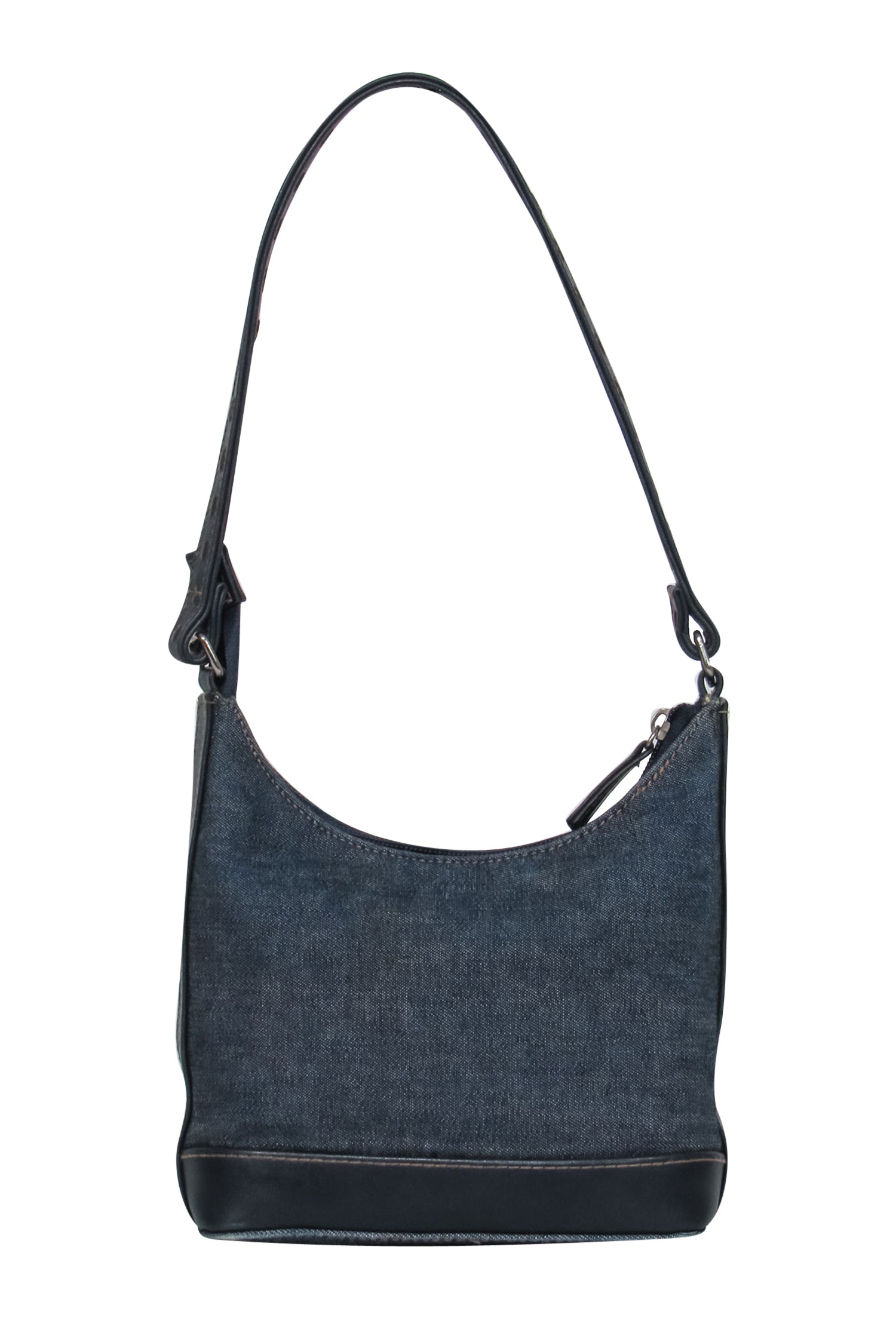 Kate Spade Dark Wash Denim & Leather Stitched Mini Handbag - Chic and Stylish