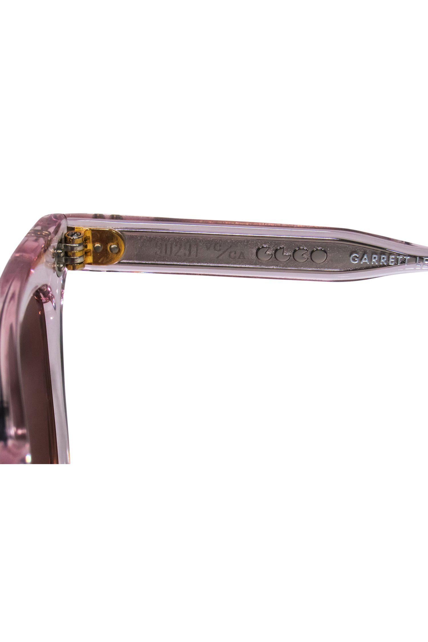 Garrett Leight Pink Iridescent Wayfarer Sunglasses - Beach-Ready Glam!