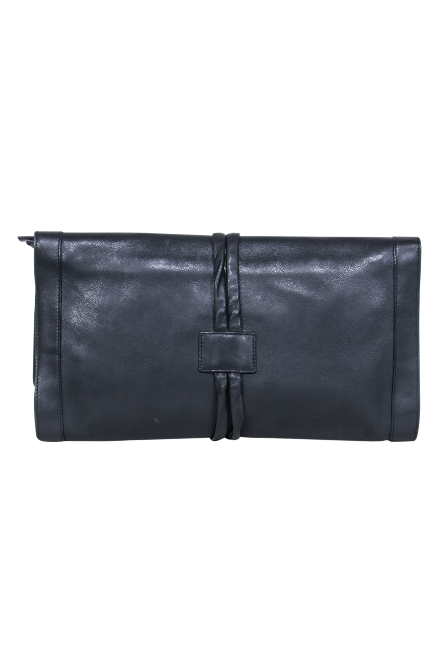 Barneys New York Black Foldover Tie - Strap Clutch: A Style Essential