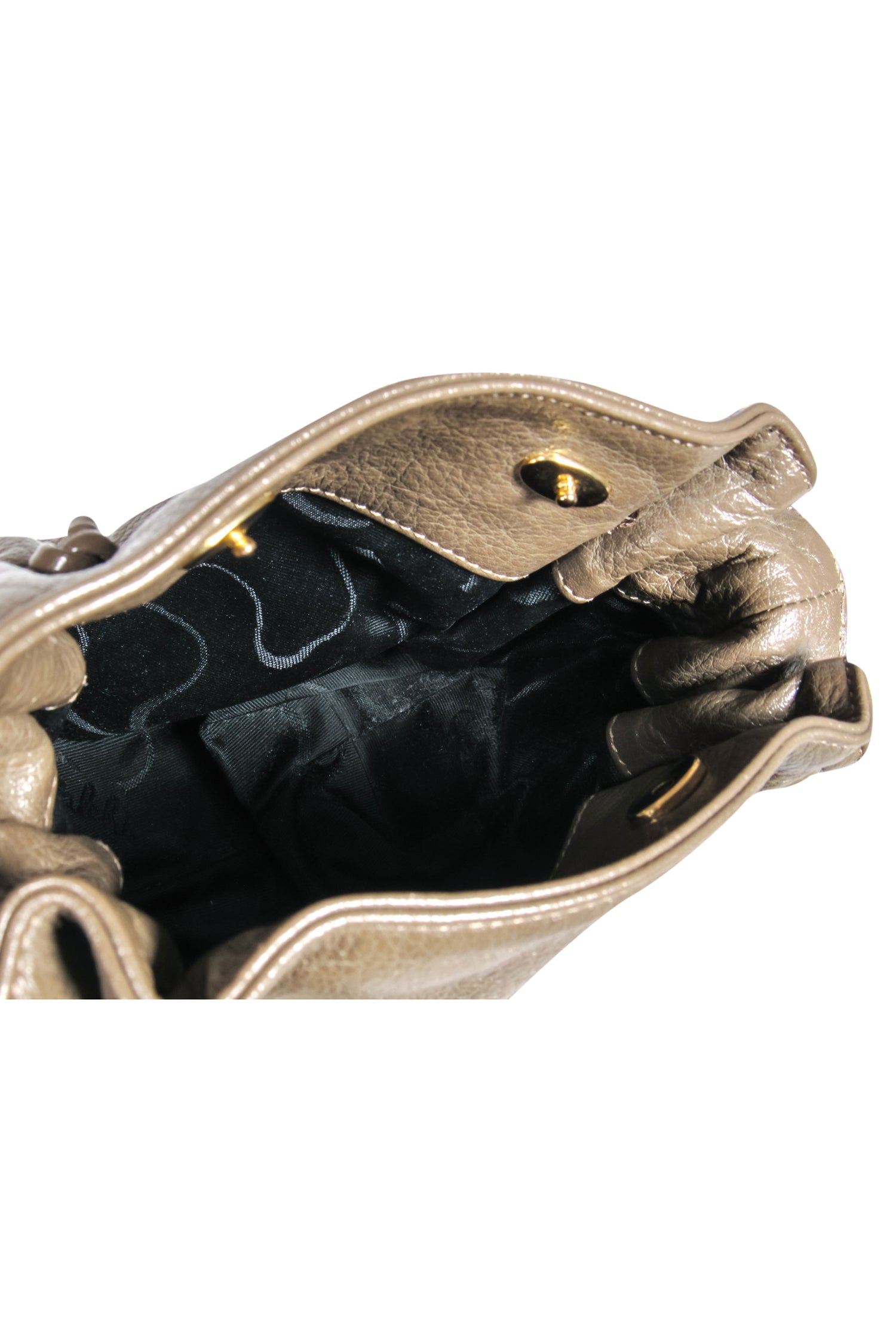 Carlos Falchi Dark Taupe Pebbled Mini Crossbody Pouch - Boho Chic!