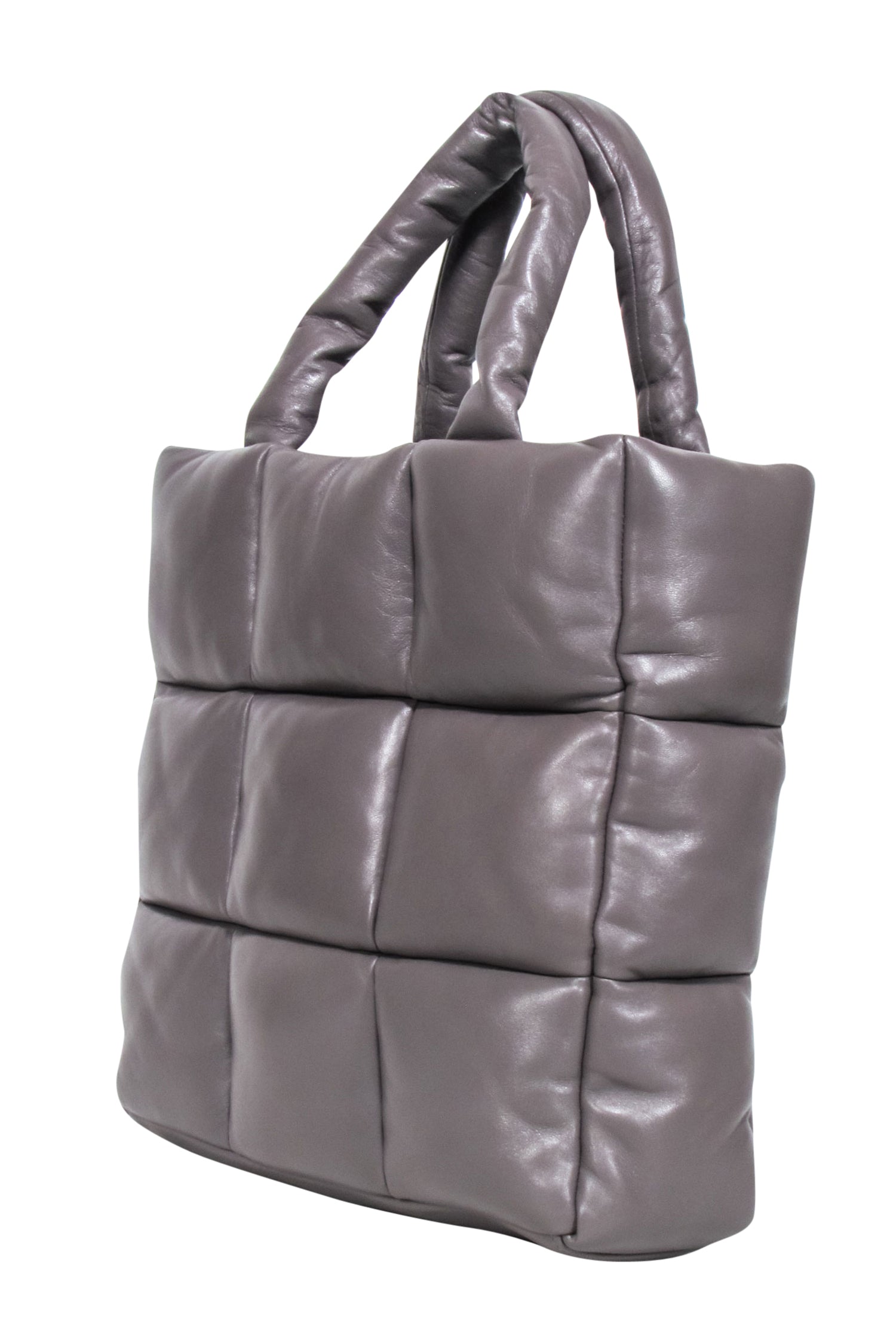 Stand Studio Taupe Quilted Leather Assante Puffy Tote - A Fashion Must-Have!