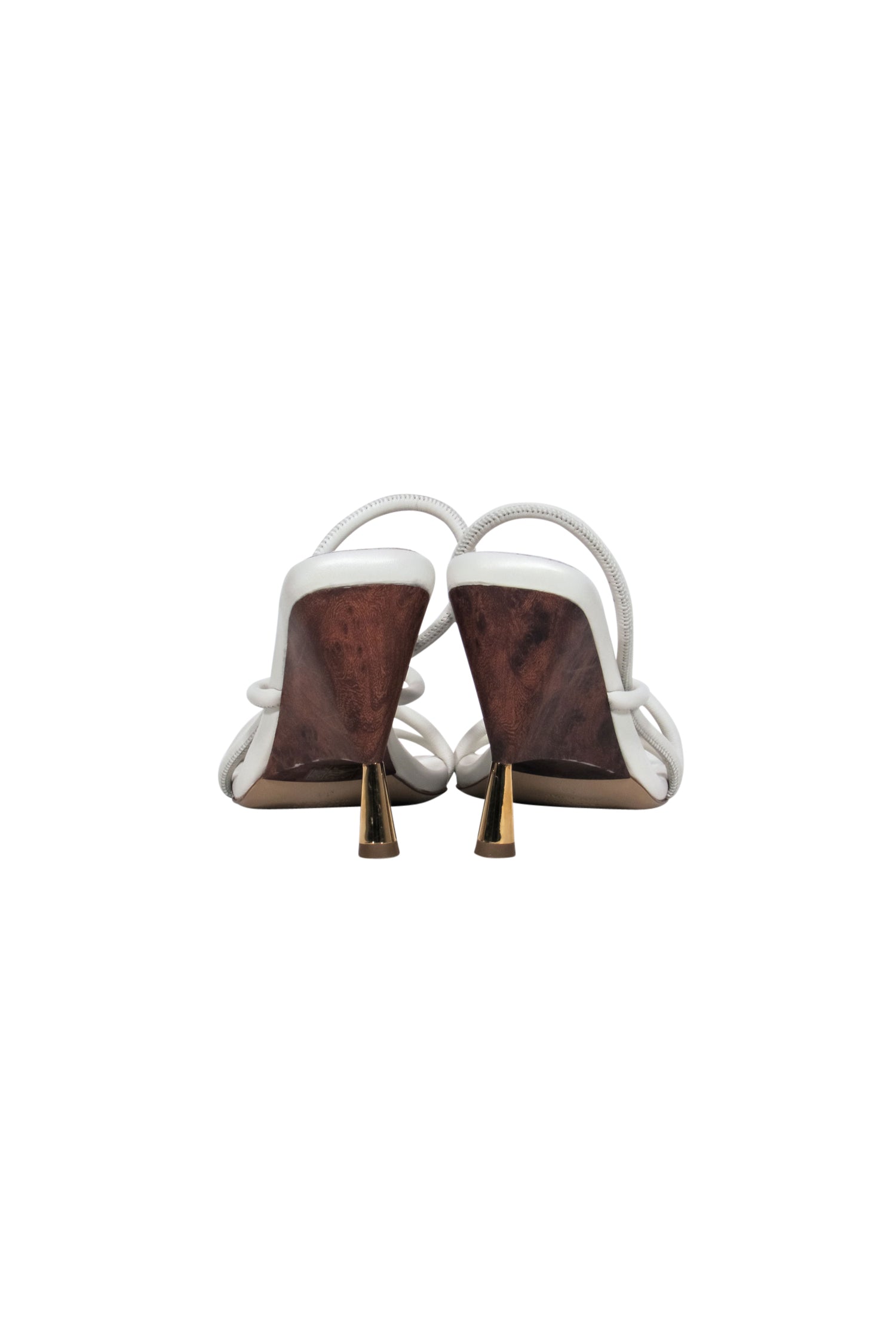 Gia Borghni - Stunning White Strappy Sosie 2 Pumps with Wood Heel, Size 8.0