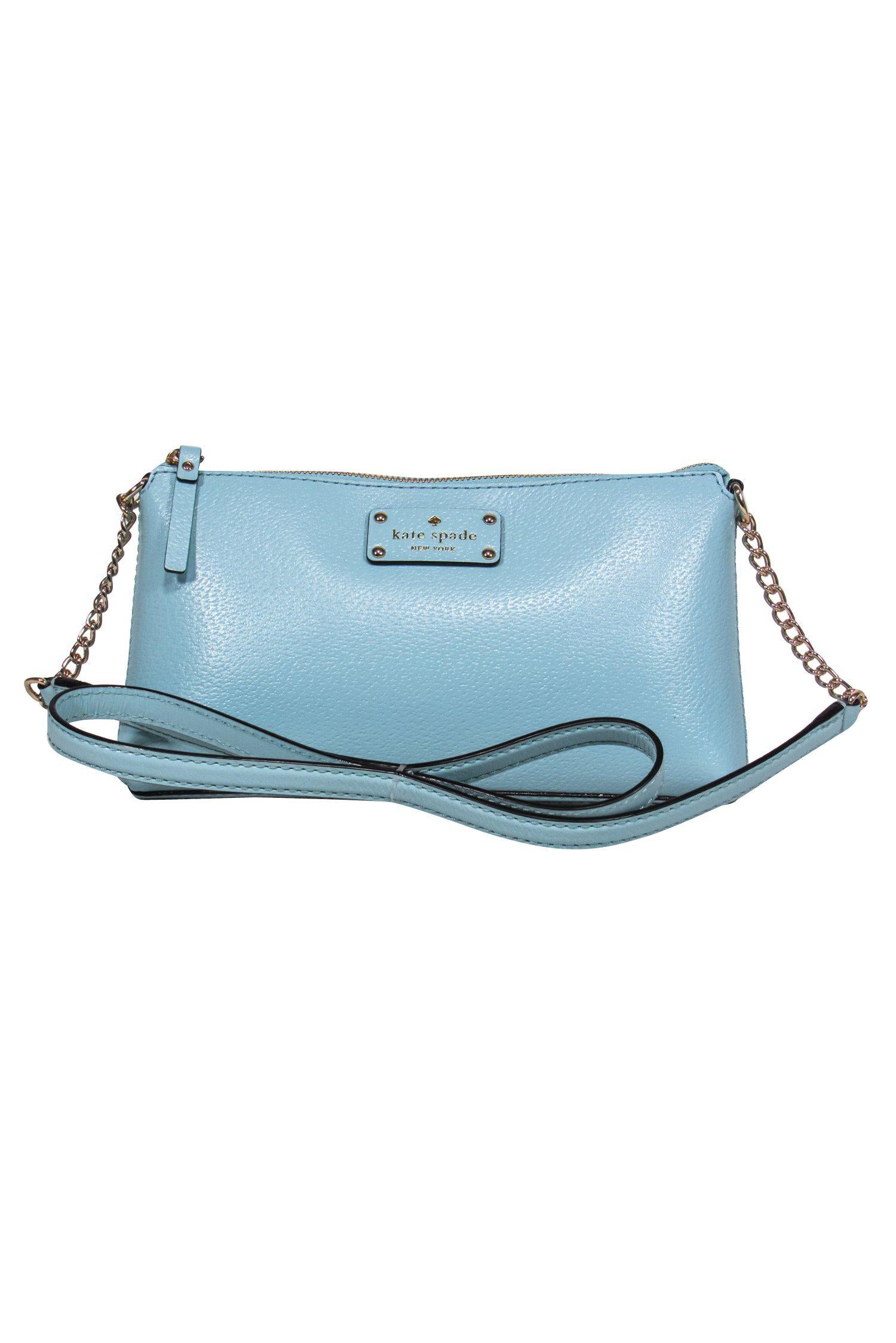 Kate Spade Robin Egg Blue Pebbled Leather Declan Crossbody - A Pop of Spring Color