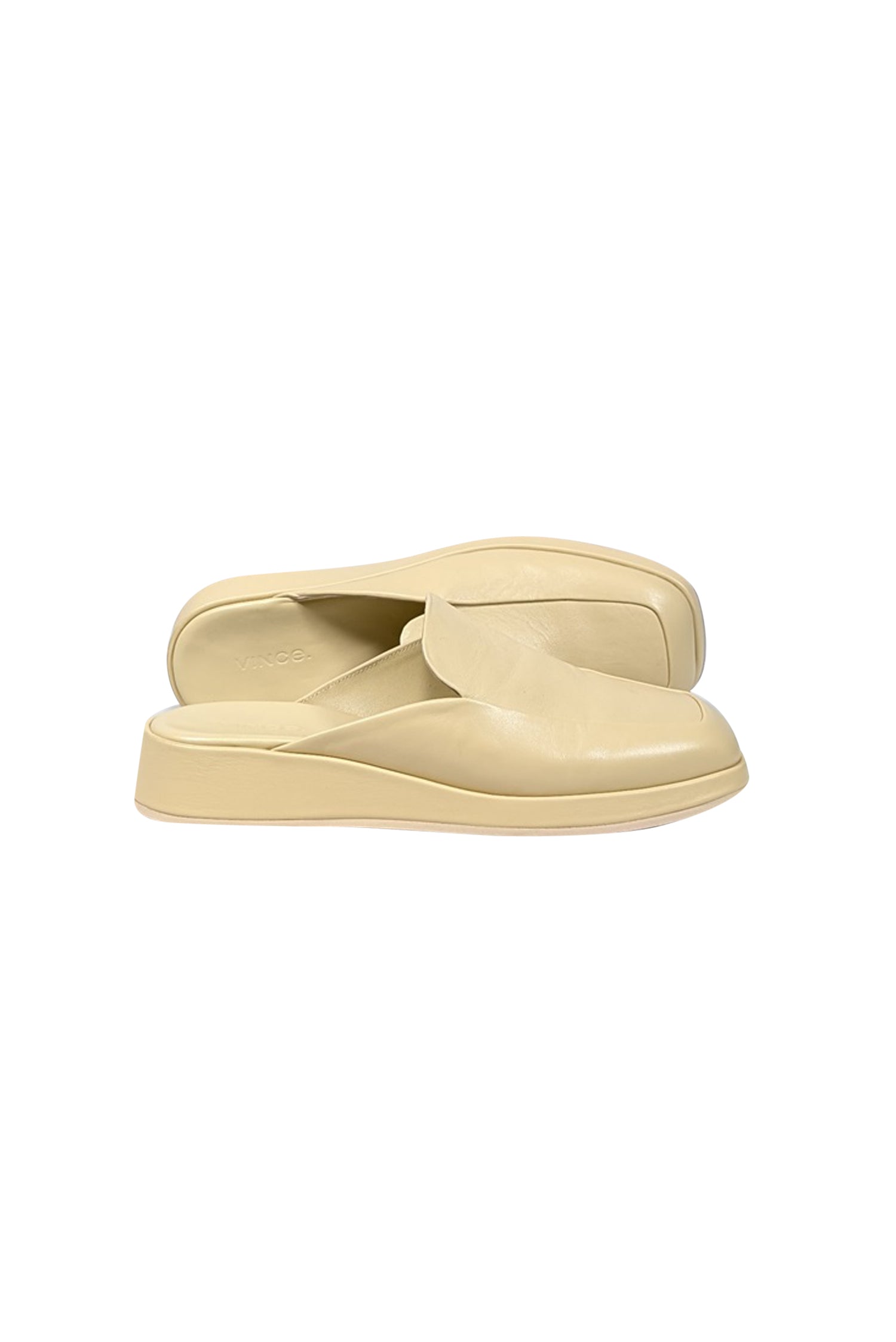 Vince Cream Leather Slip-On Mules - Size 8: Elevate Your Style!