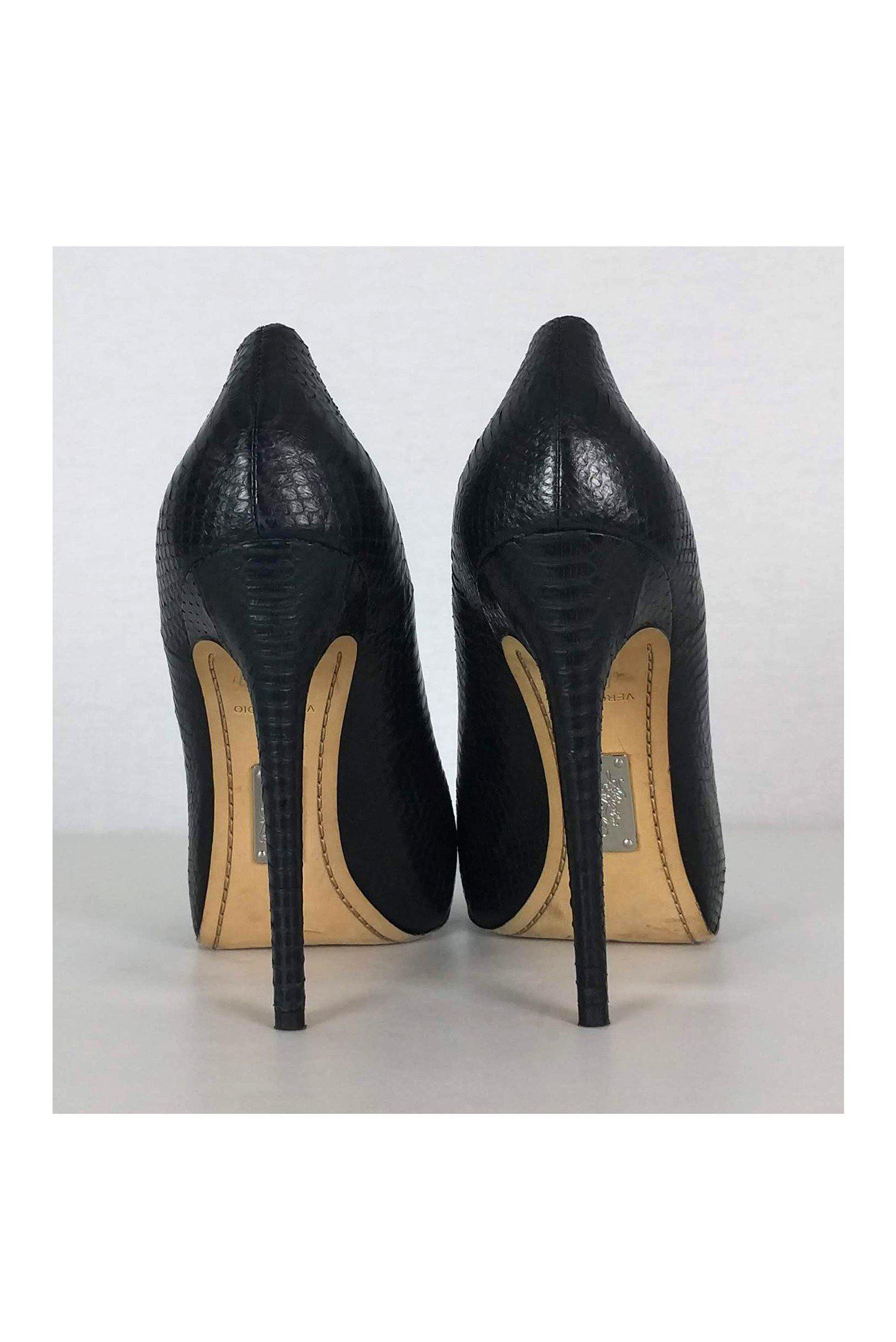 Alejandro Ingelmo's Stunning Black Embossed Pumps - Size 10