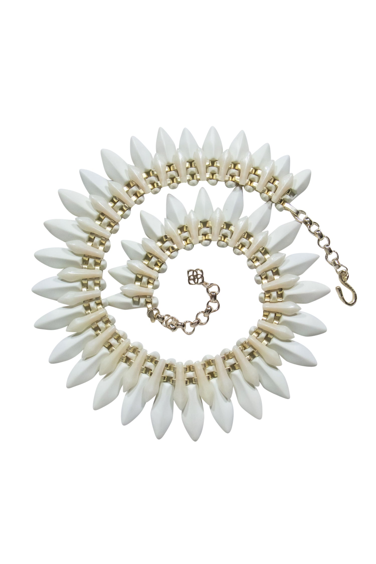 Kendra Scott - Stunning White Marbled Acrylic Lazarus Gold Statement Necklace