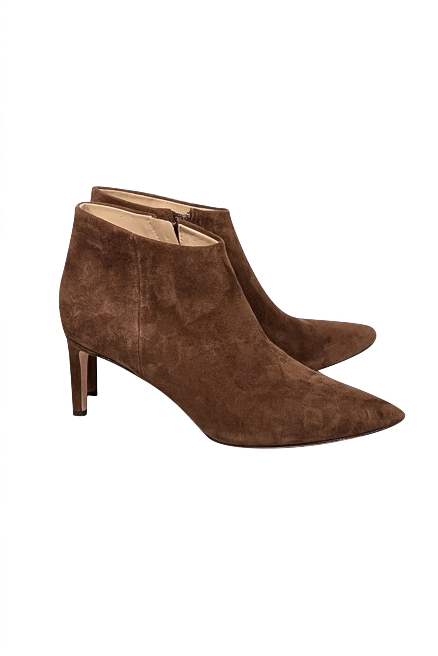 Veronica Beard Chestnut Tan Suede Short Heeled Boots - Size 9.5 - Elevate Your Fall Style!