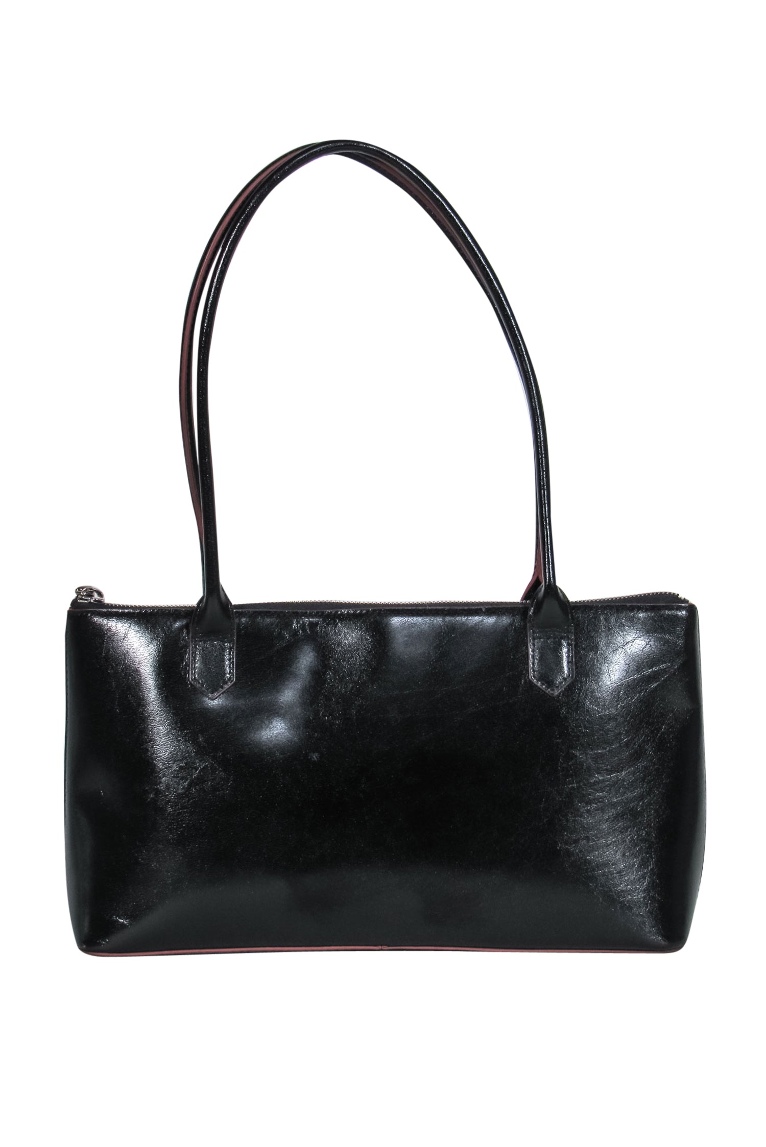 Hobo International - Stunning Black Shiny Leather Square Shoulder Bag