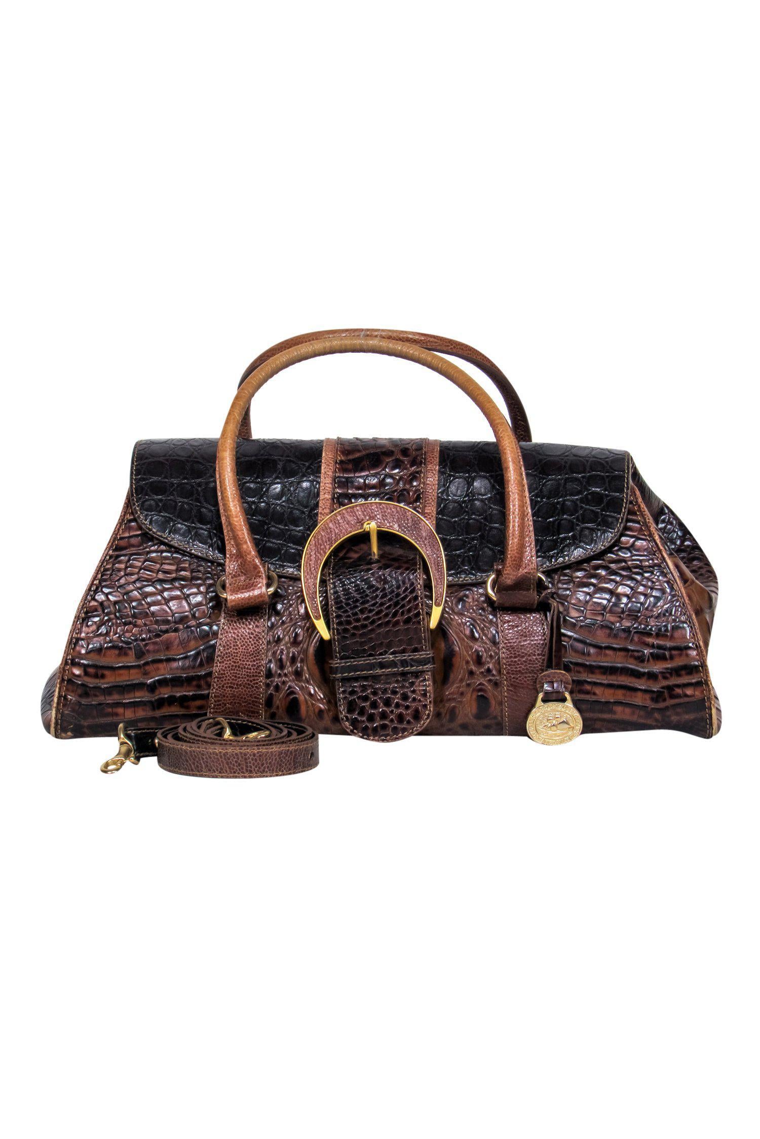 Brahmin's Stunning Brown Alligator Embossed Handbag