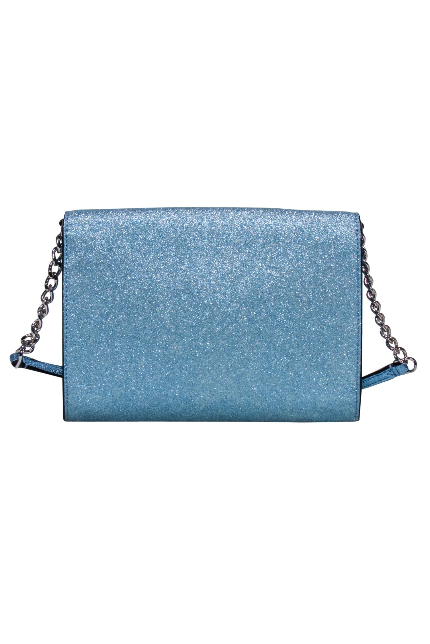 Kate Spade Light Blue Glitter Fold-Over Crossbody Bag - Sparkle Everywhere!