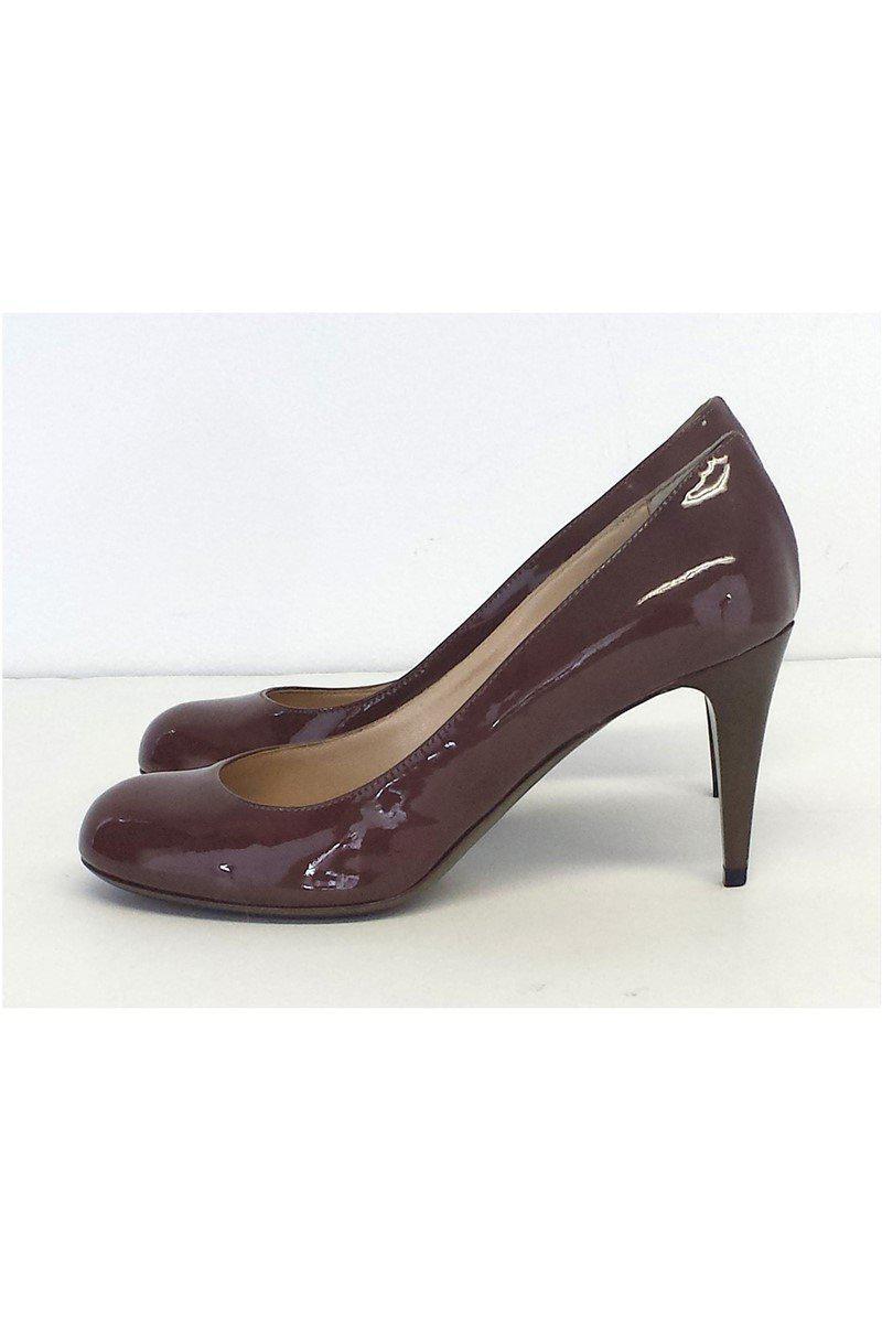 Gorgeous Yves Saint Laurent Taupe Patent Leather Heels in Size 5.5 - Grab Yours Now!