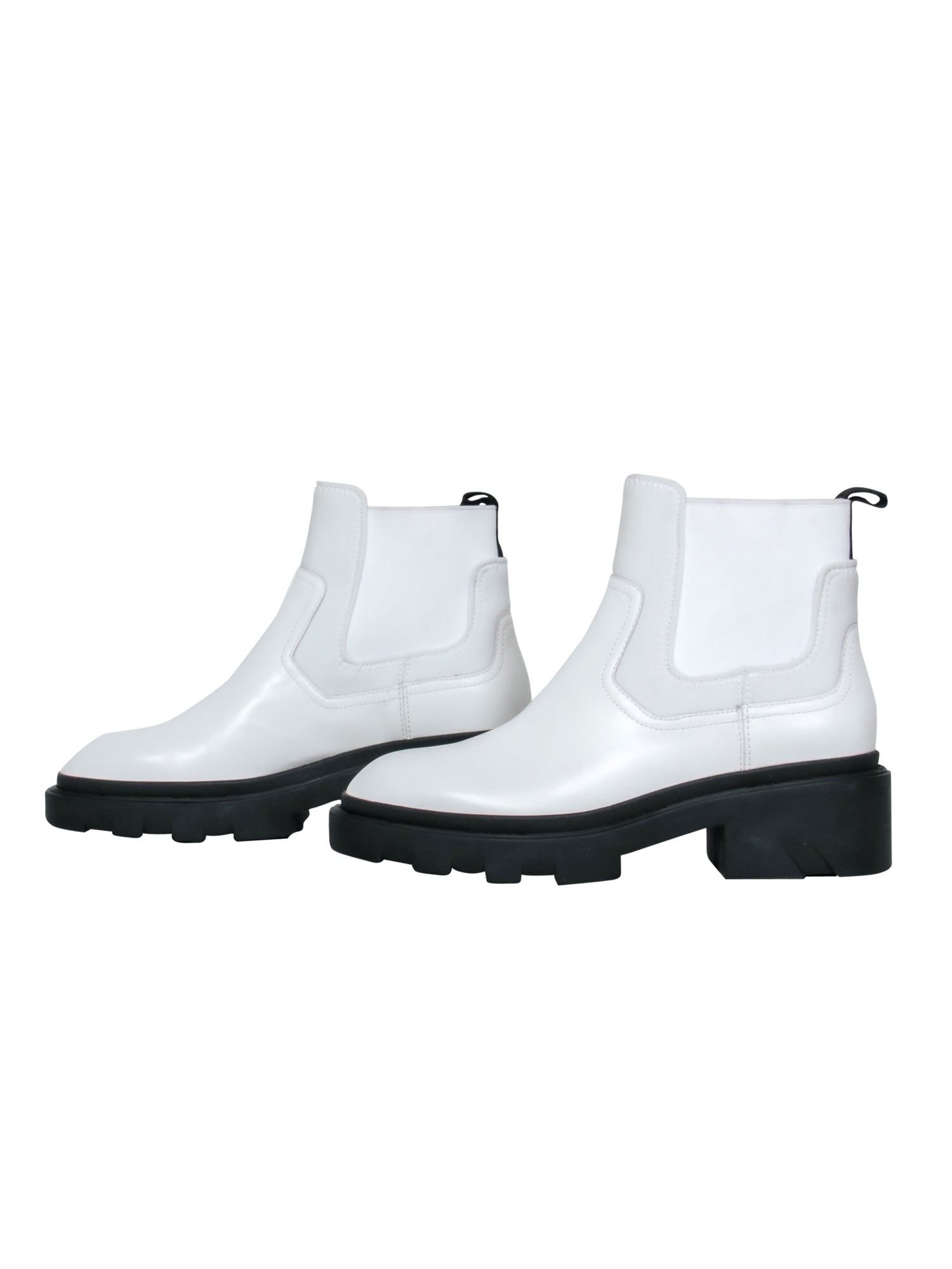 Stunning Ash - White 'Mastro S' Booties with Black Chunky Sole, Size 10