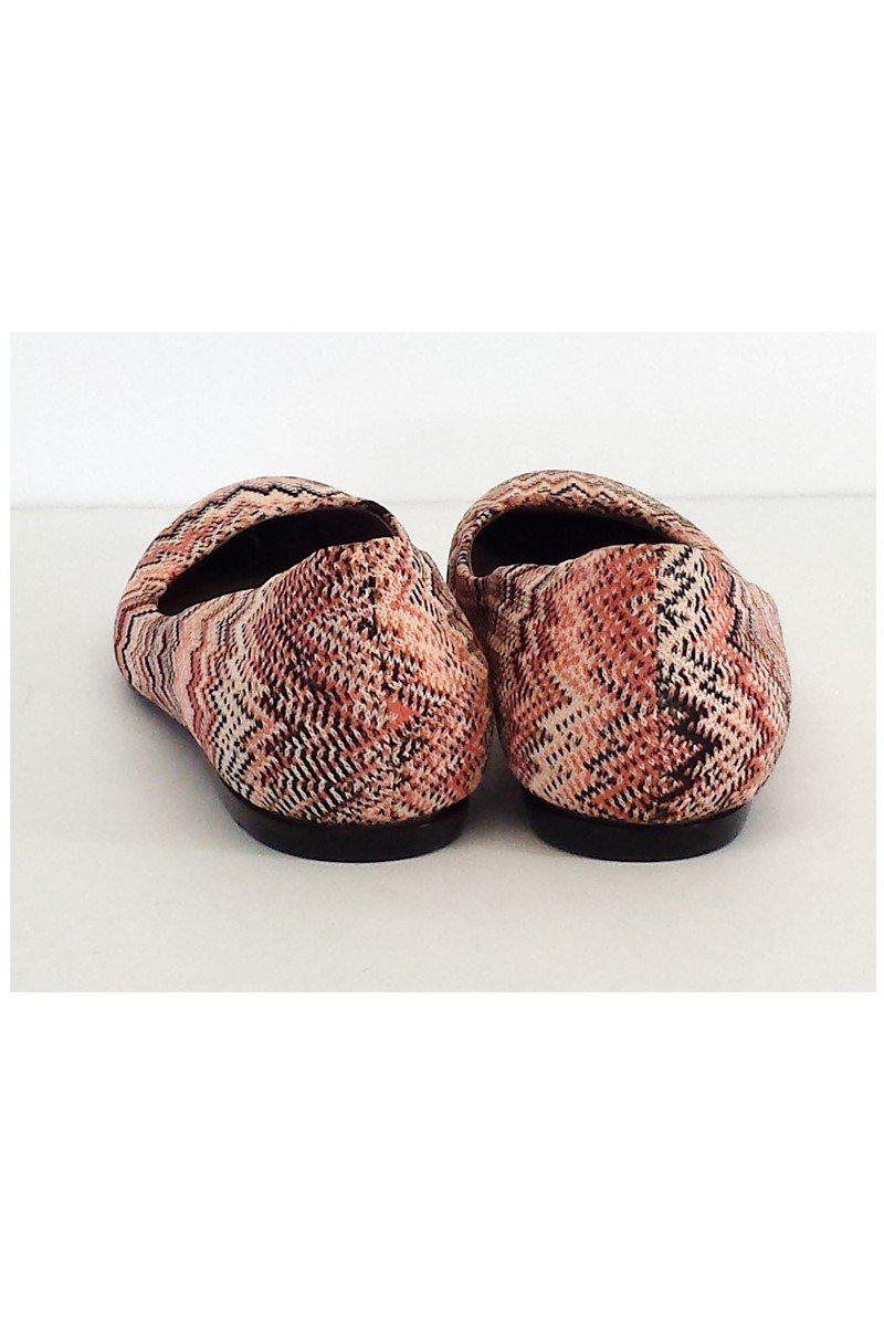 Missoni's Stunning Coral & Black Chevron Print Flats - Size 7