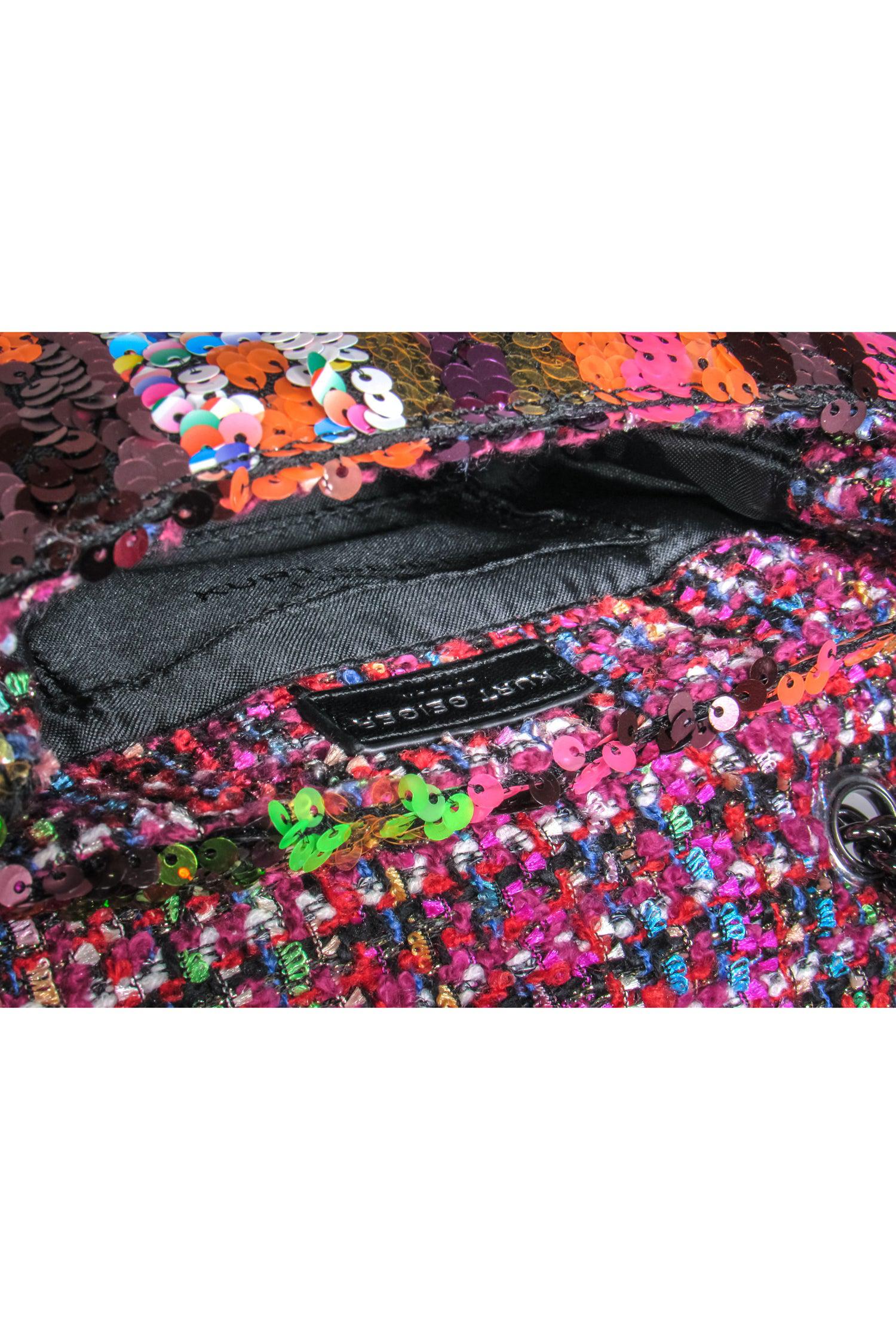 Kurt Geiger - Stunning Pink & Multicolor Tweed & Sequin Crossbody Bag