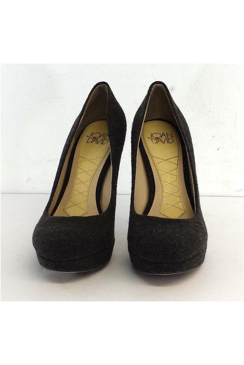 Joan & David's Stunning Grey Wool Platform Pumps - Size 6!
