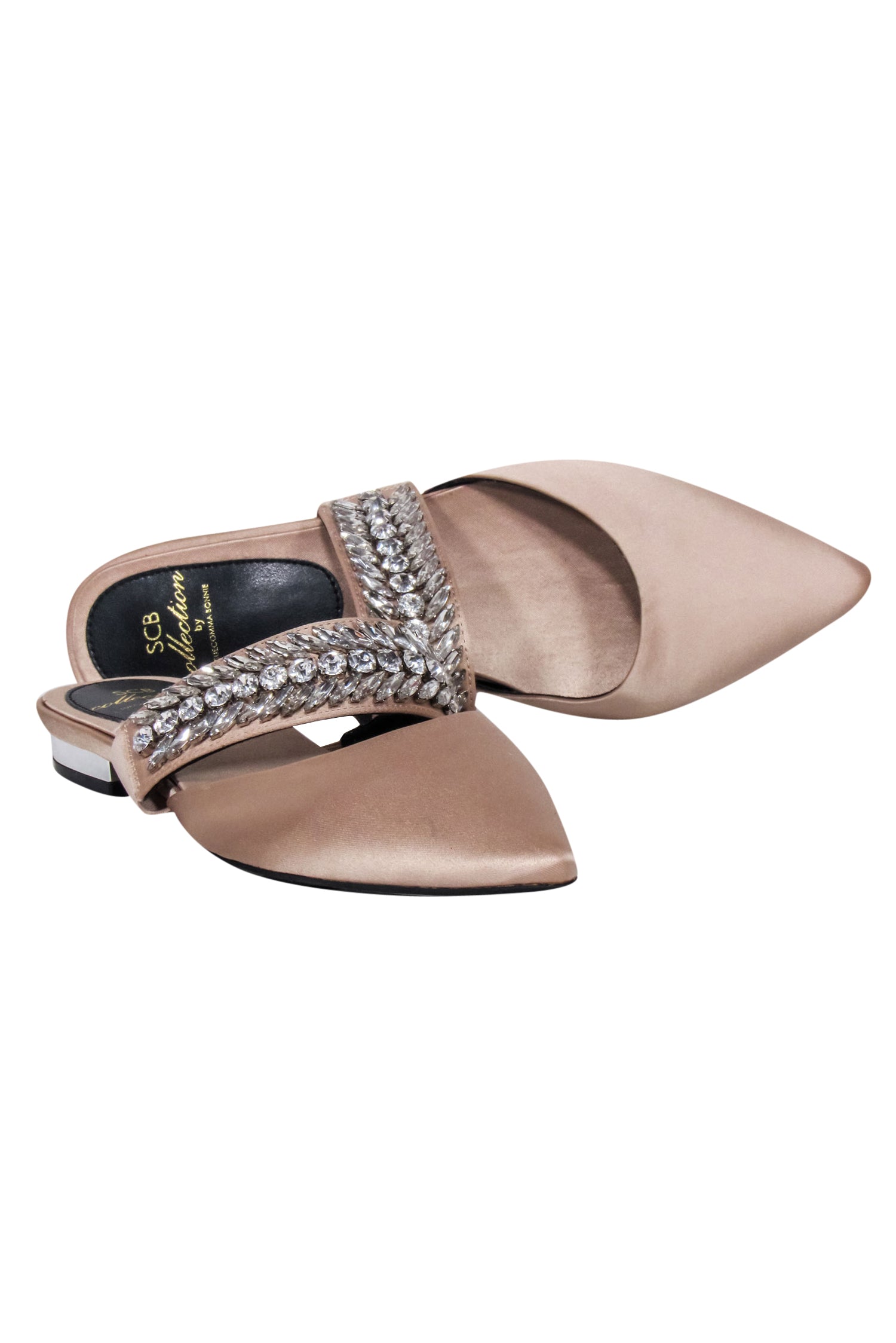 Suecomma Bonnie's SCB Collection - Stunning Beige Satin Mule Flats in Size 7