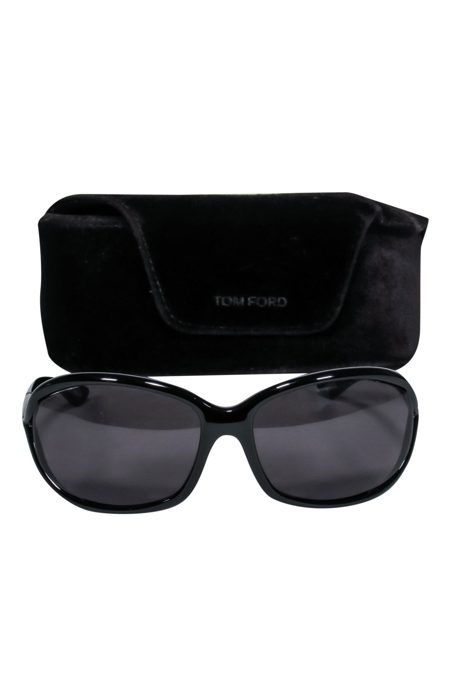 Tom Ford - Stunning Black Jennifer Oval Sunglasses with Cutouts