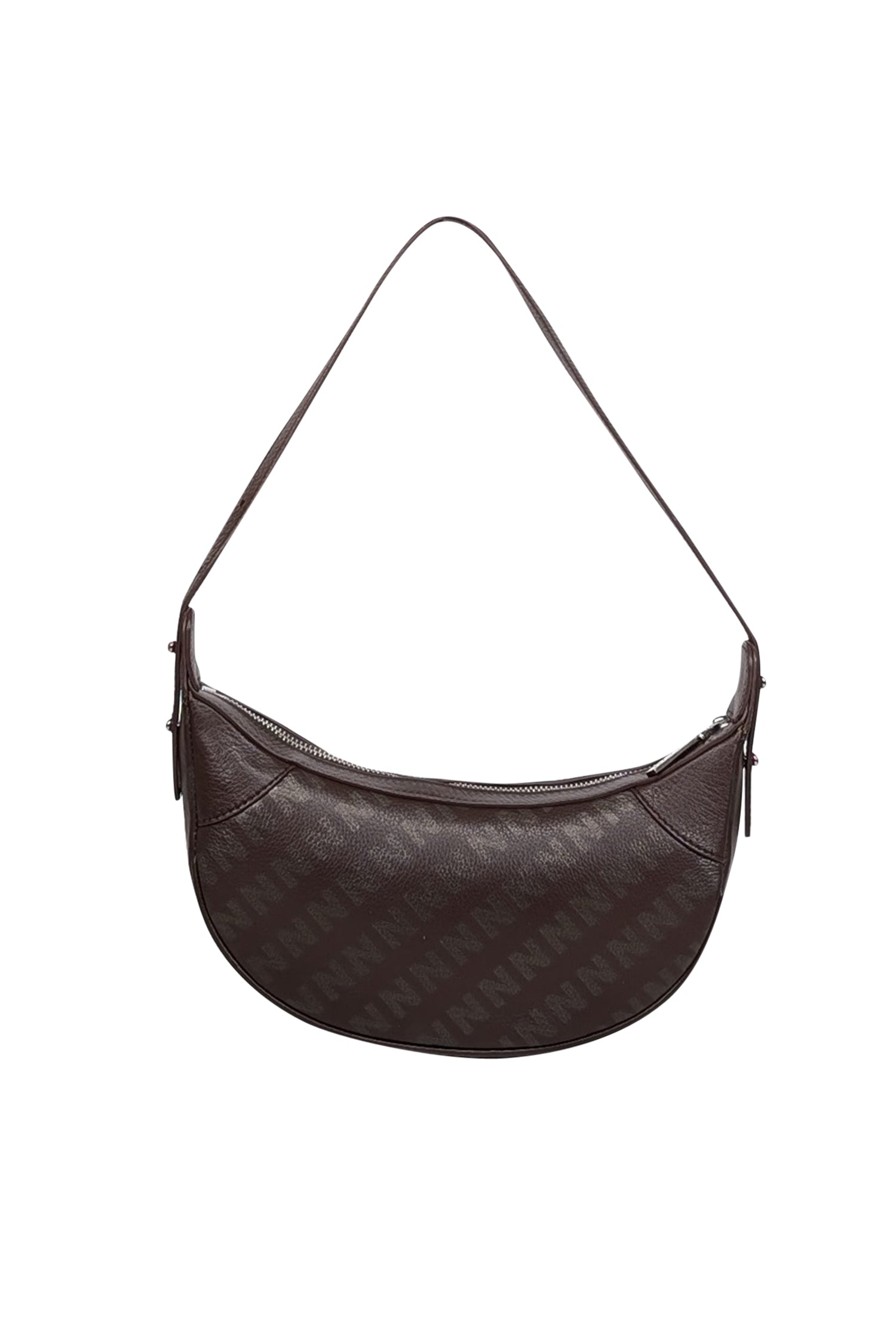 Nakedvice - Stylish Brown & Grey Monogram Leather Shoulder Bag