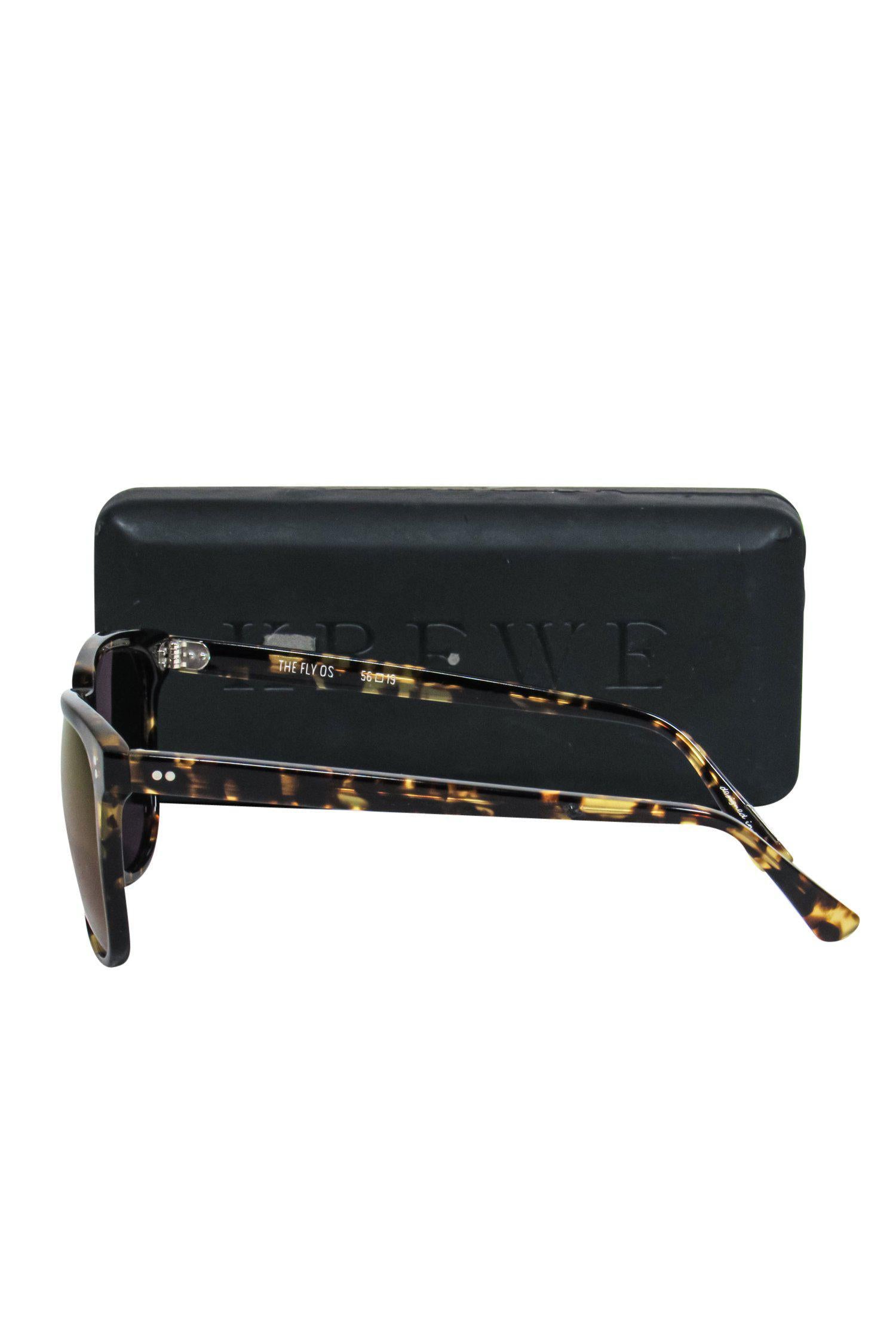 Krewe's Stunning Tortoise Shell Wayfarer Sunglasses with Holographic Lenses