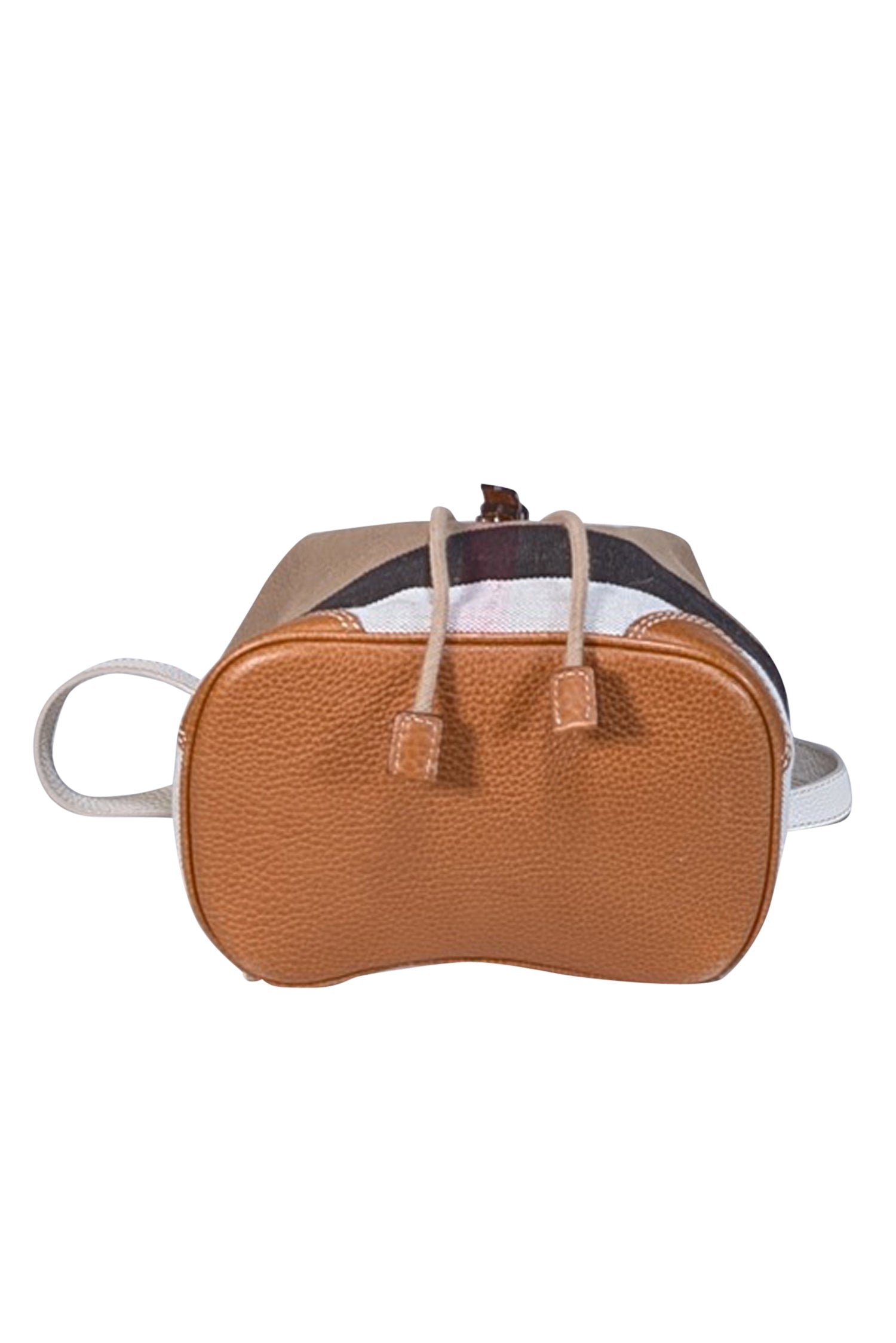 Burberry's Chic Beige Signature Plaid Mini Drawstring Backpack