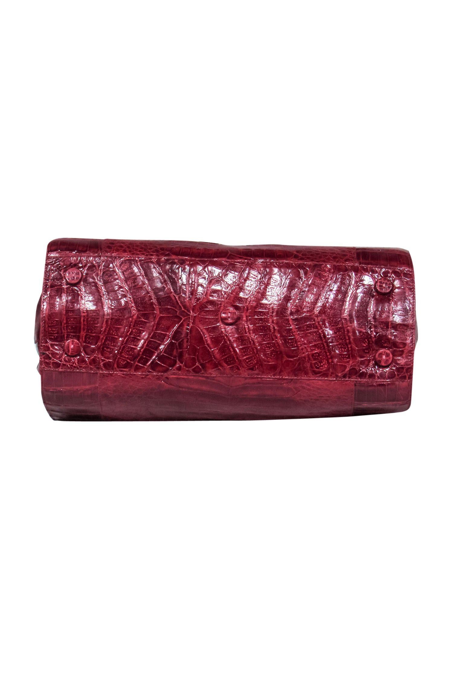 Nancy Gonzalez - Stunning Red Croc Leather Structured Handbag