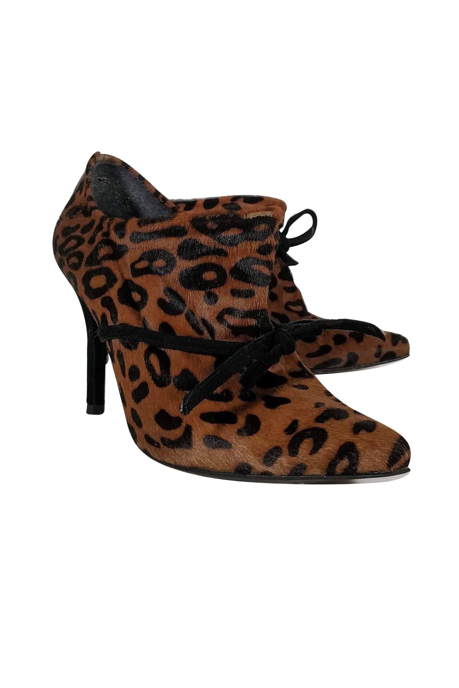 Stuart Weitzman Animal Print Pony Hair Booties - Size 6 - Add a Daring Edge!