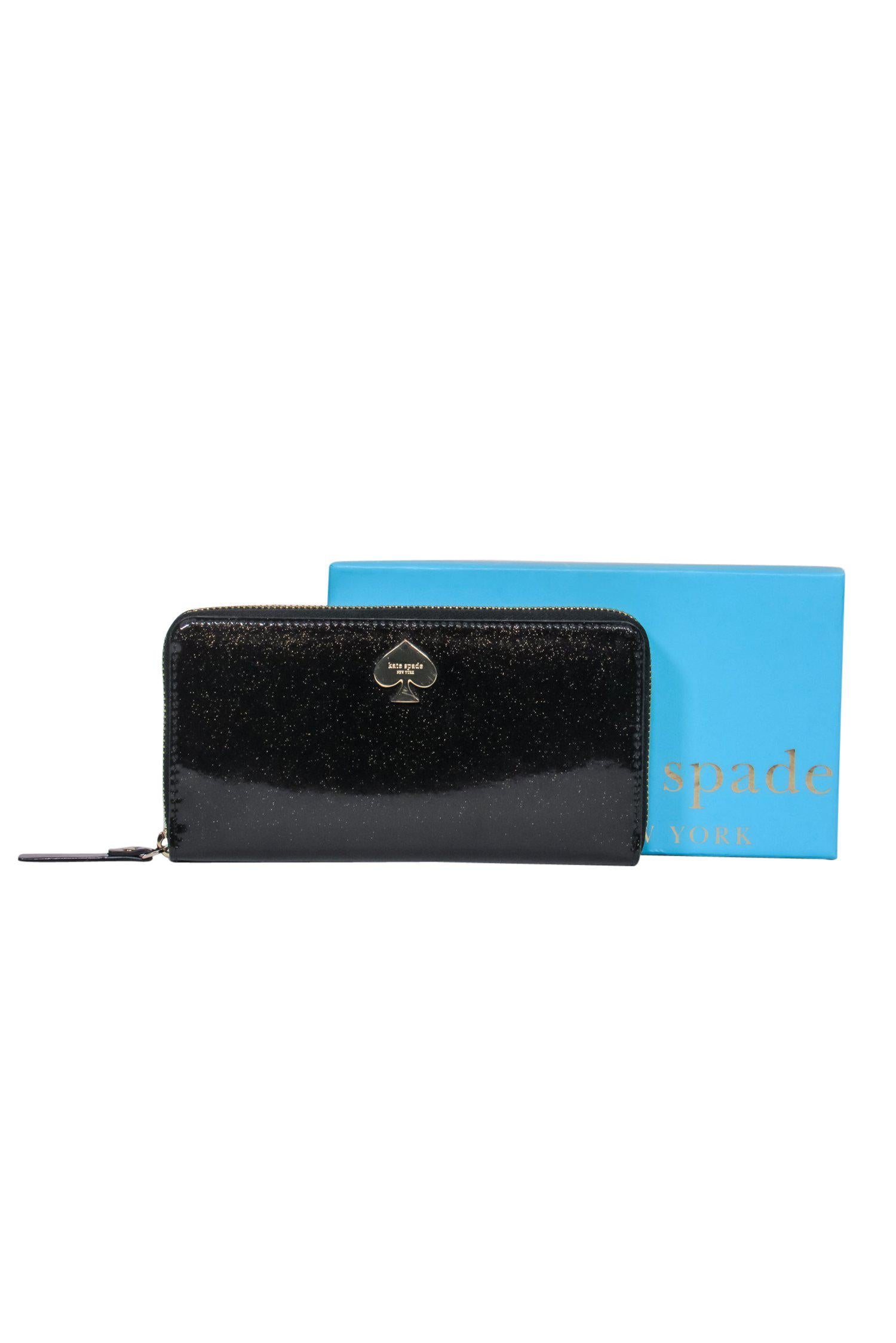 Kate Spade's Glittering Black Patent Zip-Around Wallet