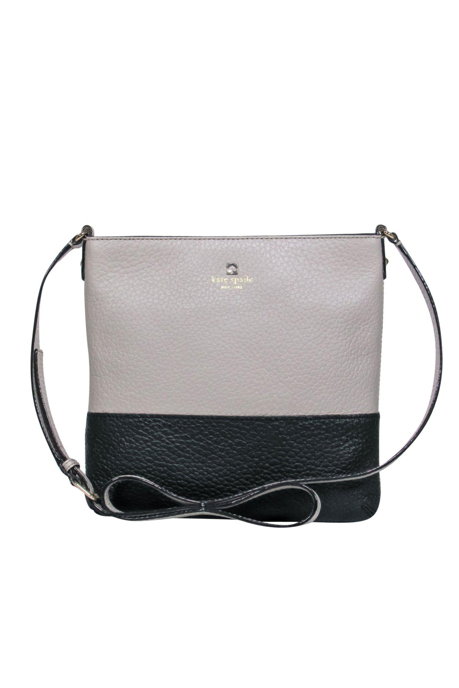 Kate Spade Taupe & Grey Two-Toned Pebbled Leather Crossbody: A Fashion Statement