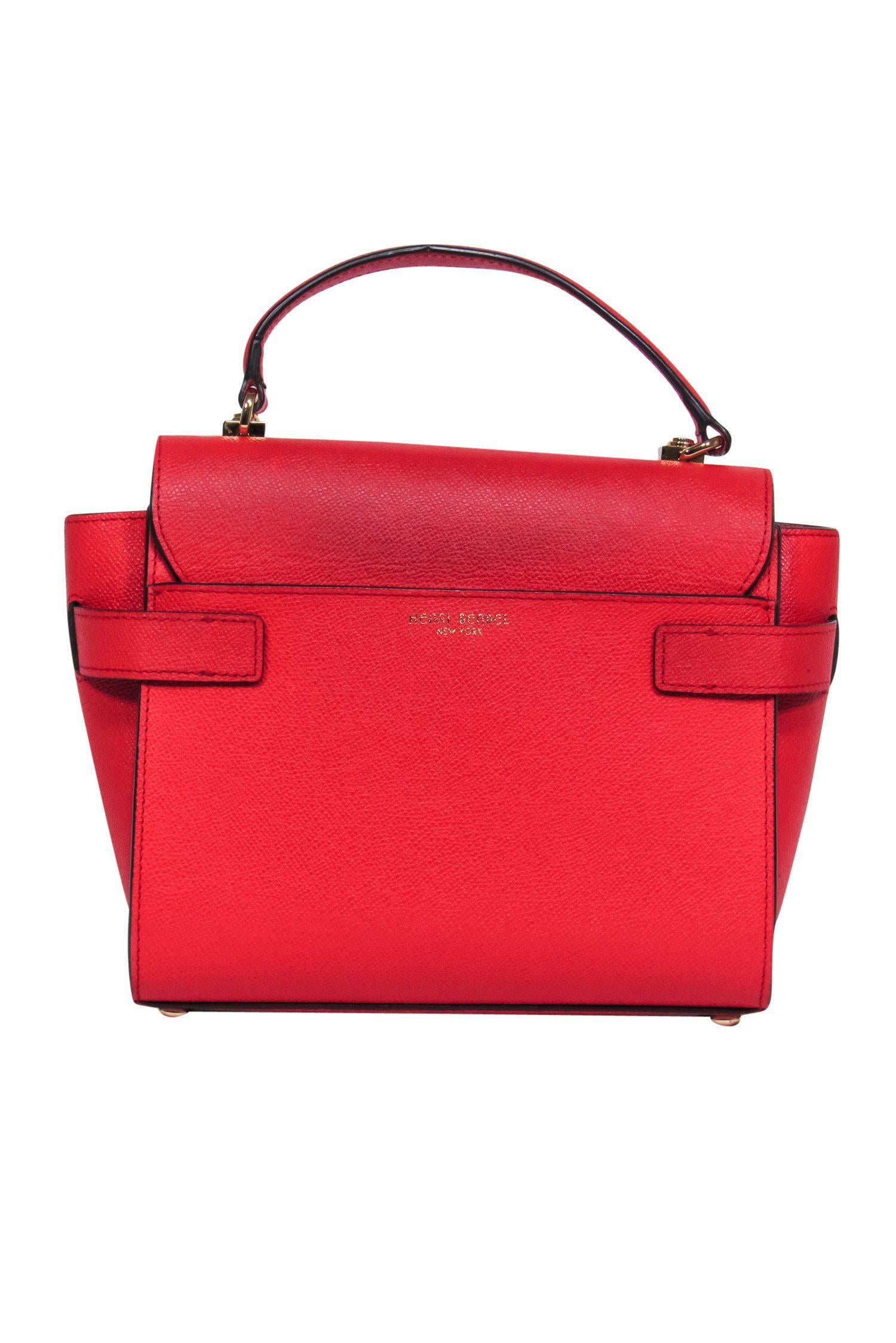 Henri Bendel's Stunning Red Textured Leather Mini Convertible Satchel
