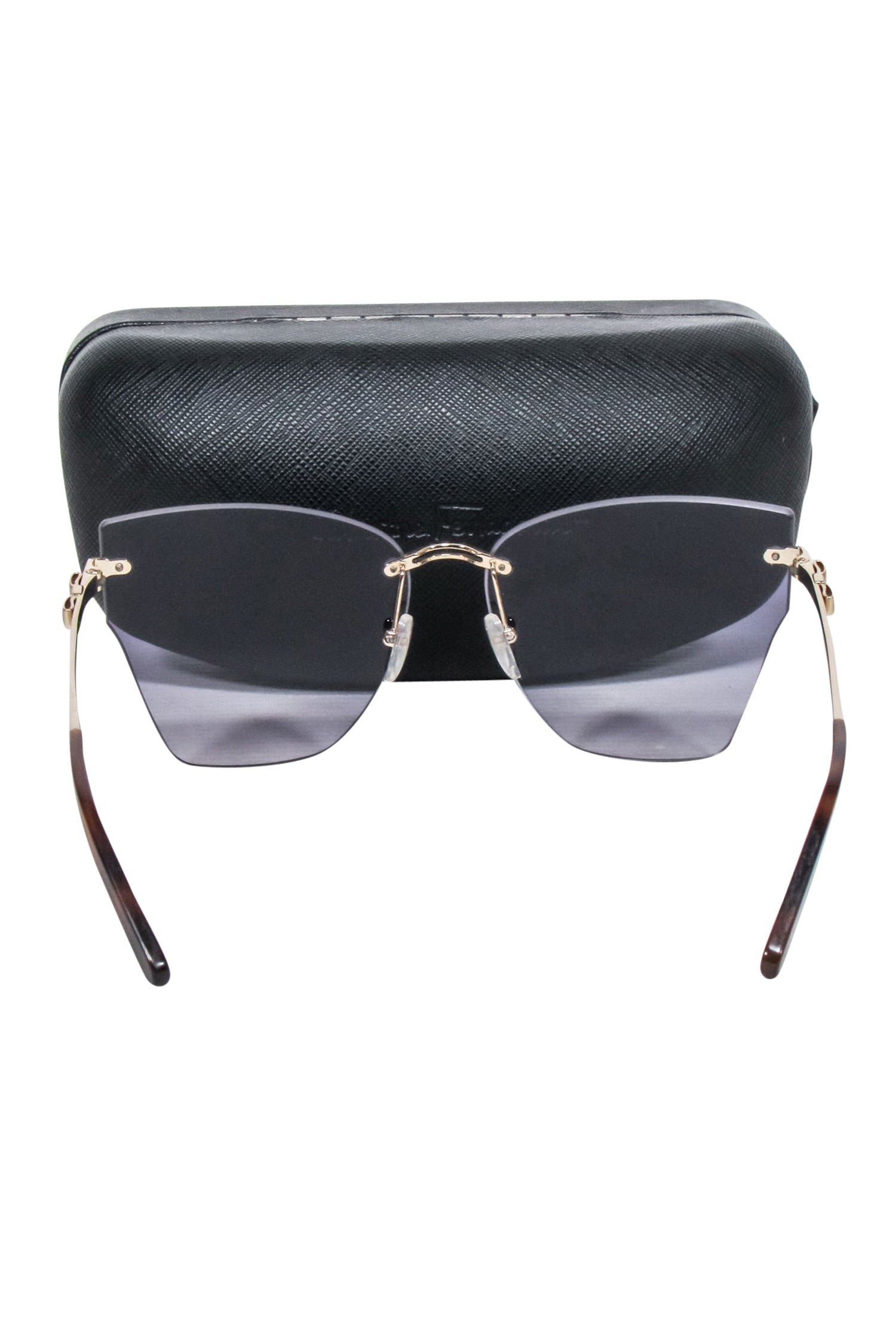 Ferragamo Gradient Purple Lens Oversized Frameless Sunglasses - Be a Style Star!
