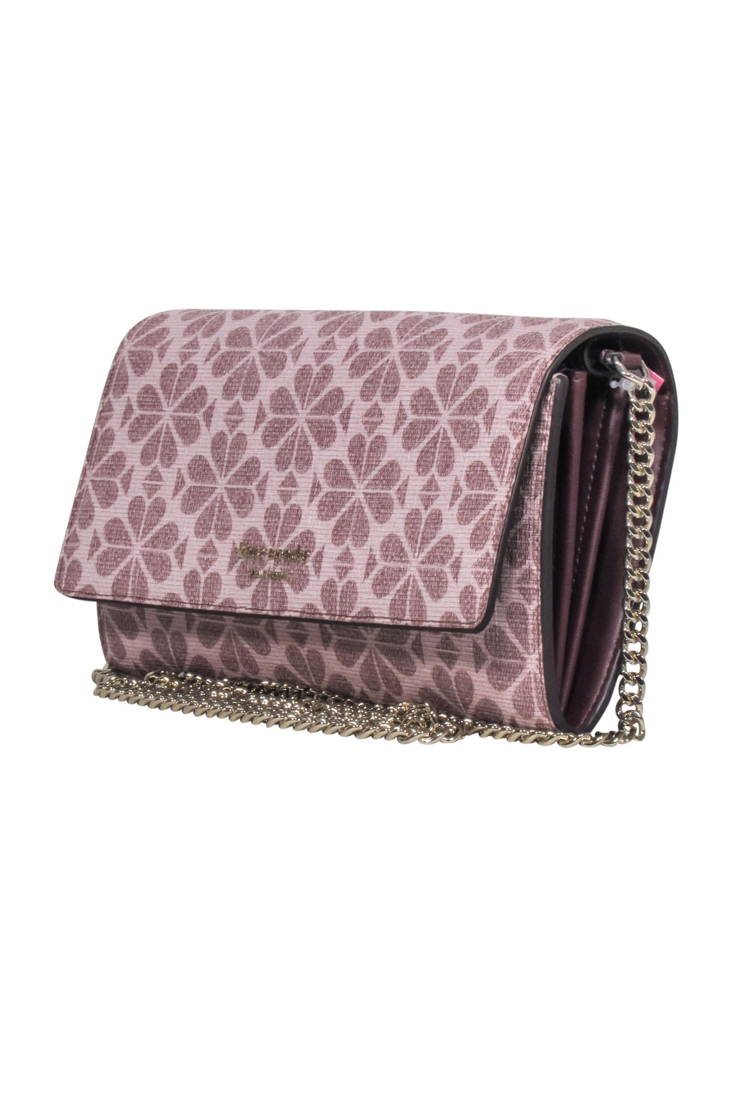 Kate Spade Blush Pink Spade Print Fold-Over Crossbody Wallet Bag - A Fashion Statement