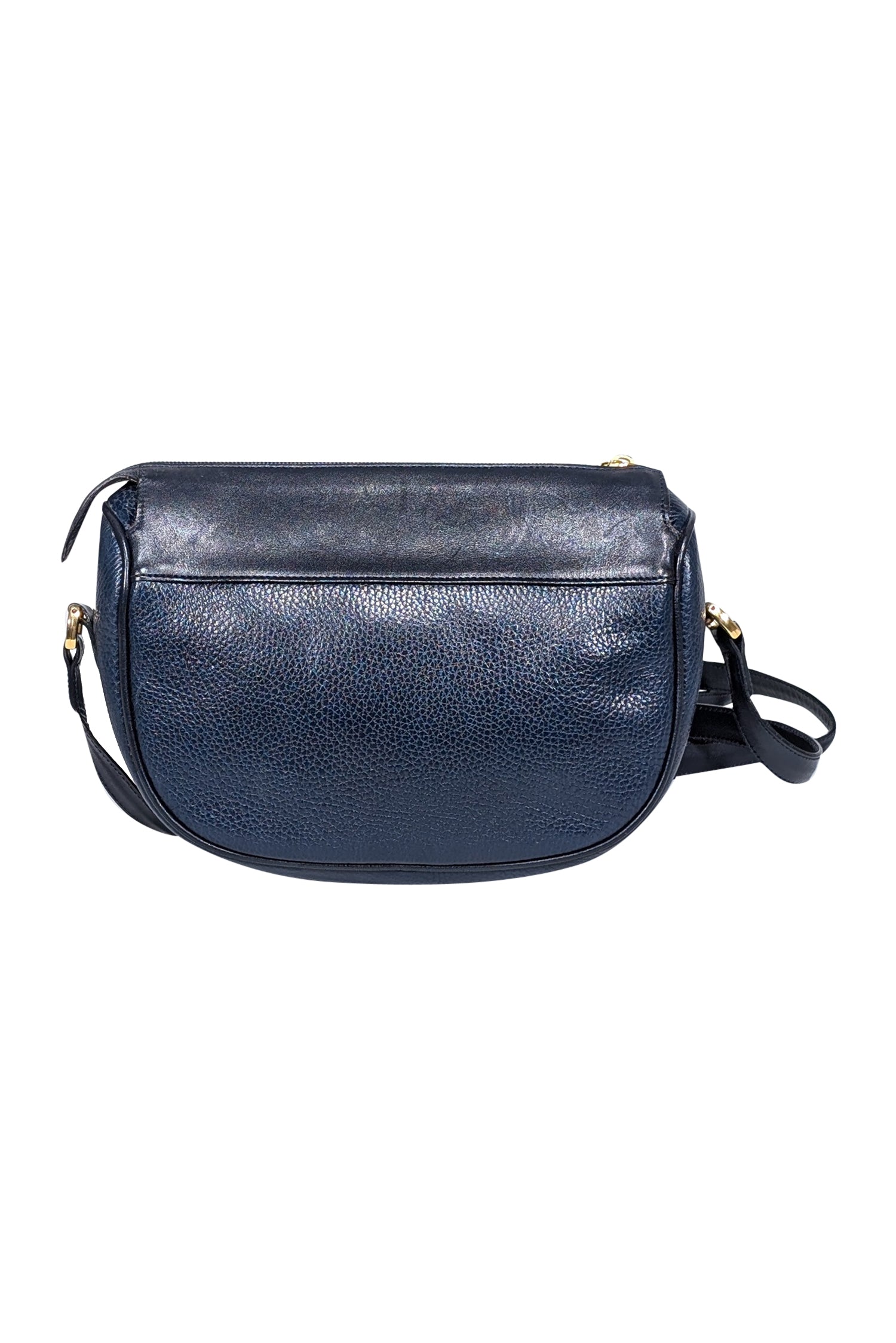 Mark Cross Navy Pebbled Leather Crossbody Bag - A Vintage Stylish Companion