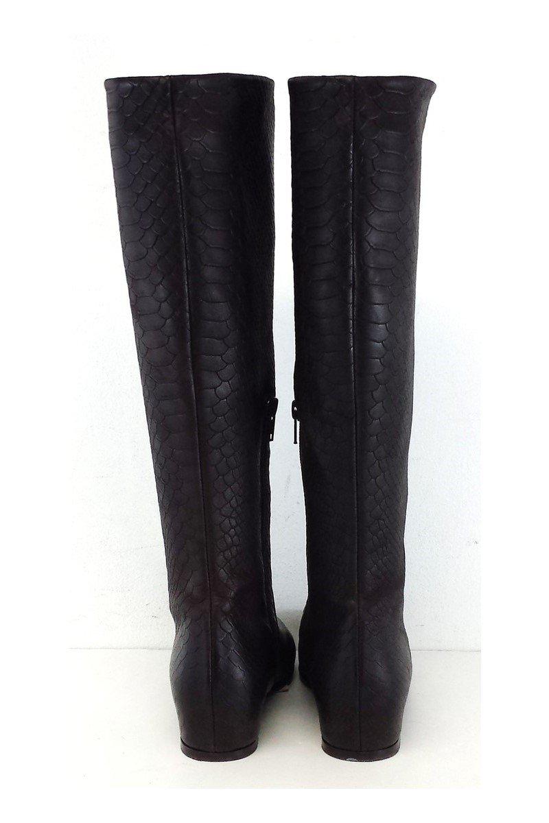 Stuart Weitzman Cognac Python-Embossed Boots - Size 5.5 - A Must-Have!