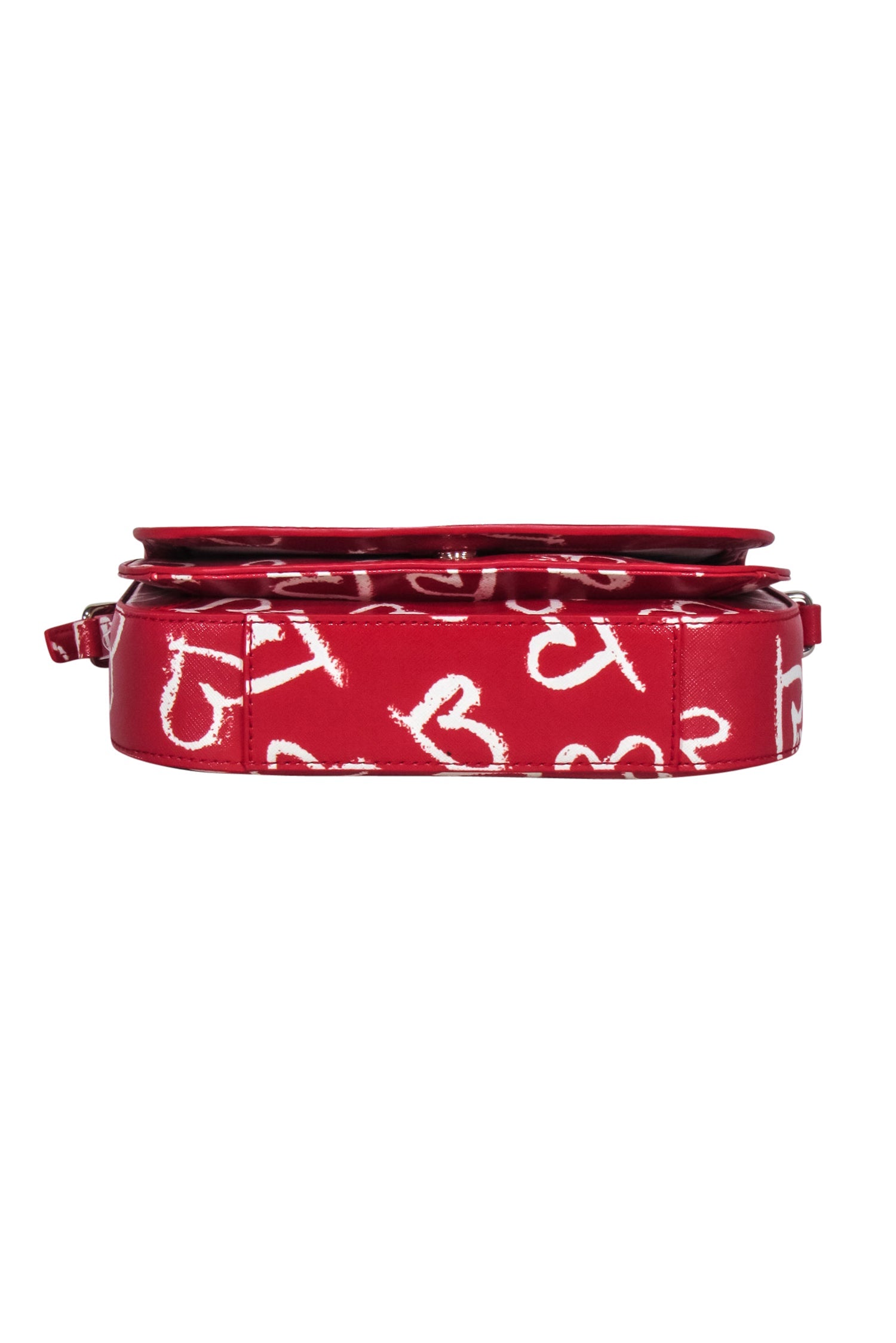 Kate Spade Red Leather Lipstick Heart Print Must-Have Crossbody Bag
