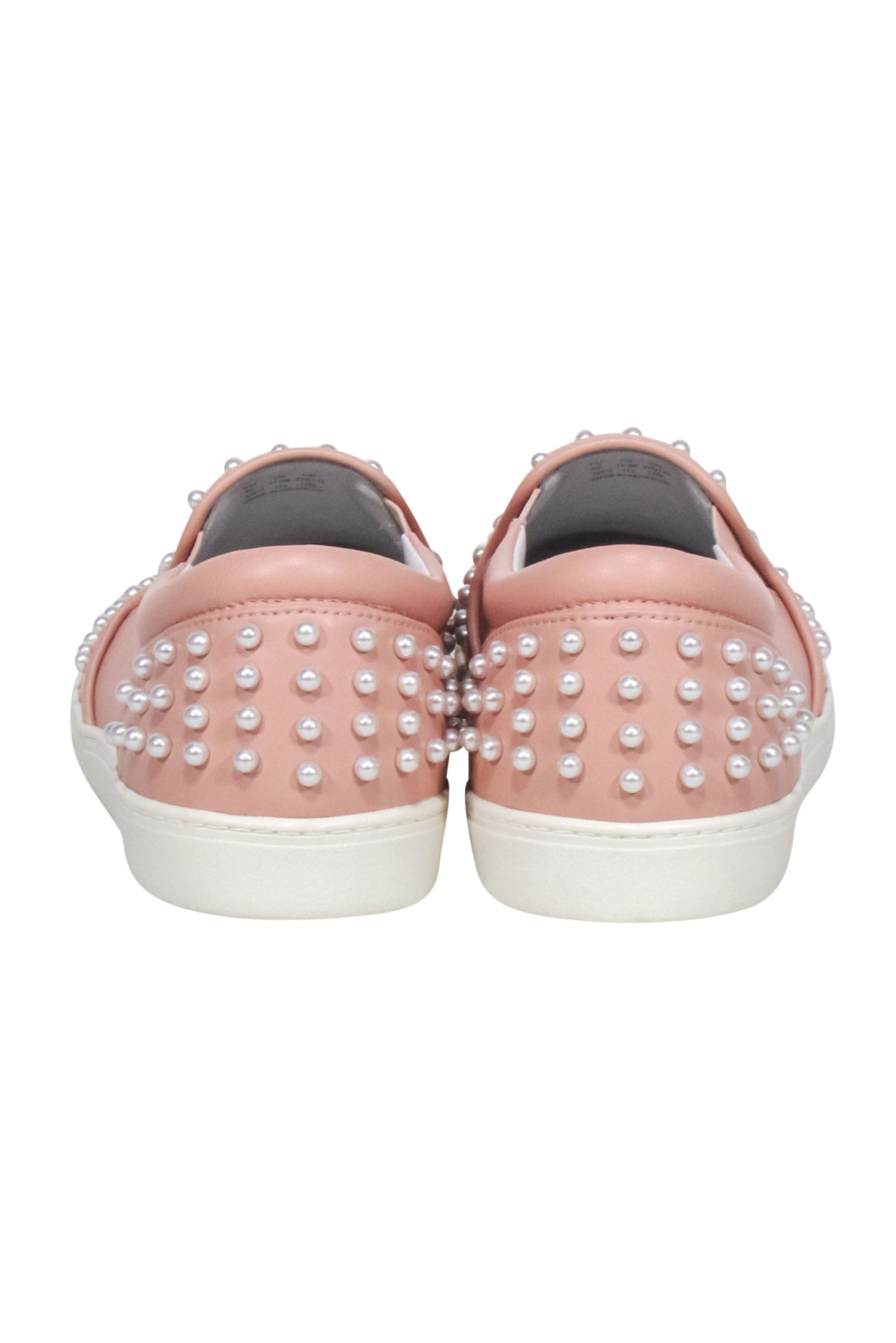 Stuart Weitzman Blush Pink Pearl-Trim Slip-On Flats - Size 11.5