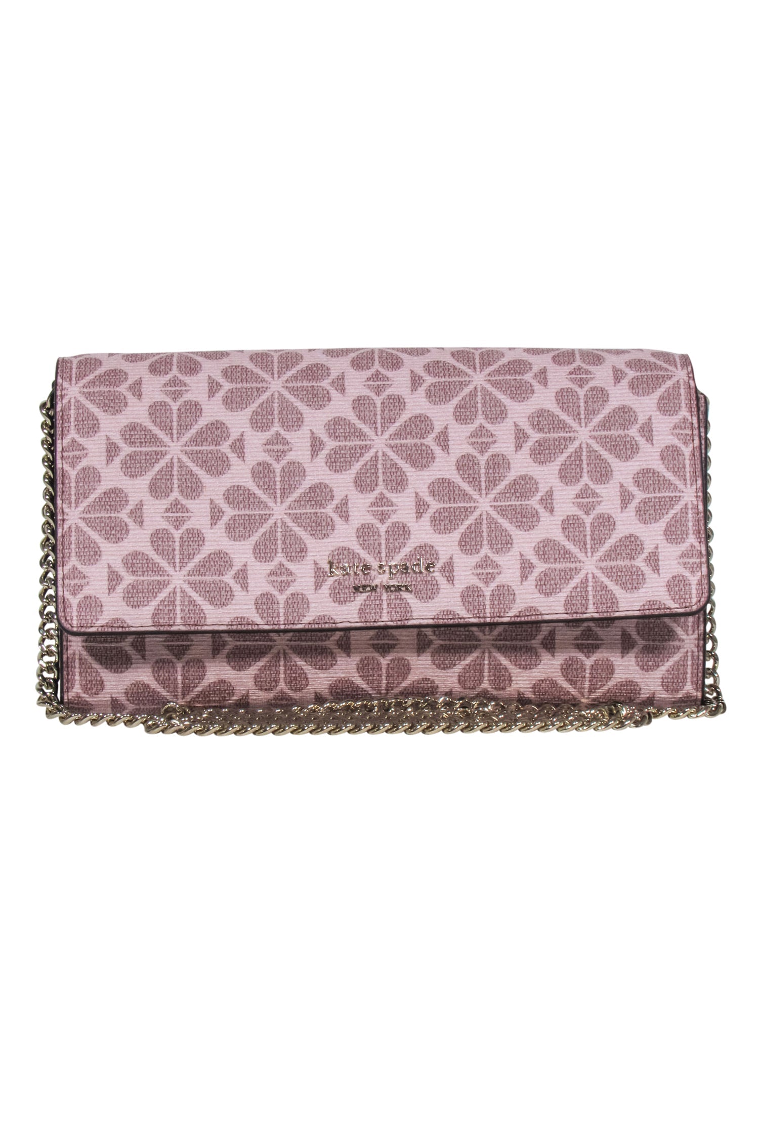 Kate Spade Blush Pink Spade Print Fold-Over Crossbody Wallet Bag - A Fashion Statement