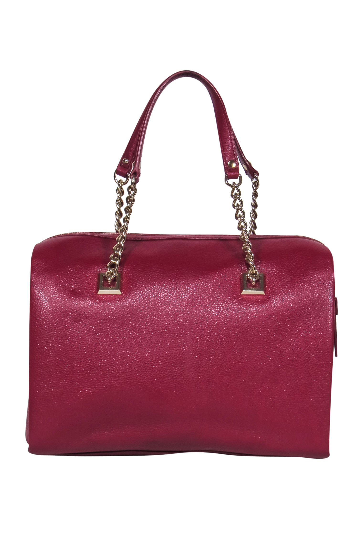 Kate Spade's Stunning Red Pebbled Leather Carryall with Chain Handles